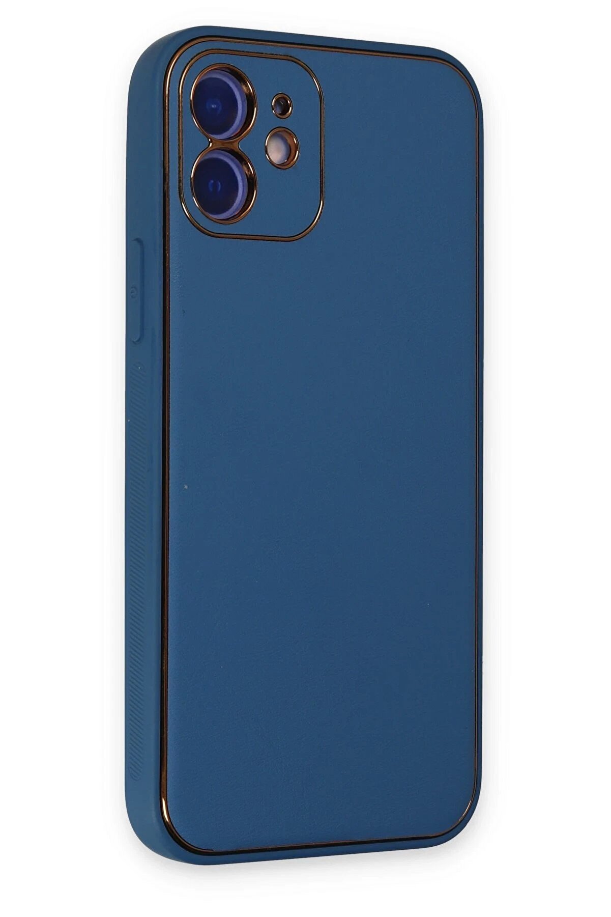 İphone 12 Kılıf Coco Deri̇ Si̇li̇kon Kapak - A&ccedil;ık Mavi̇ - Dropx7210-4927