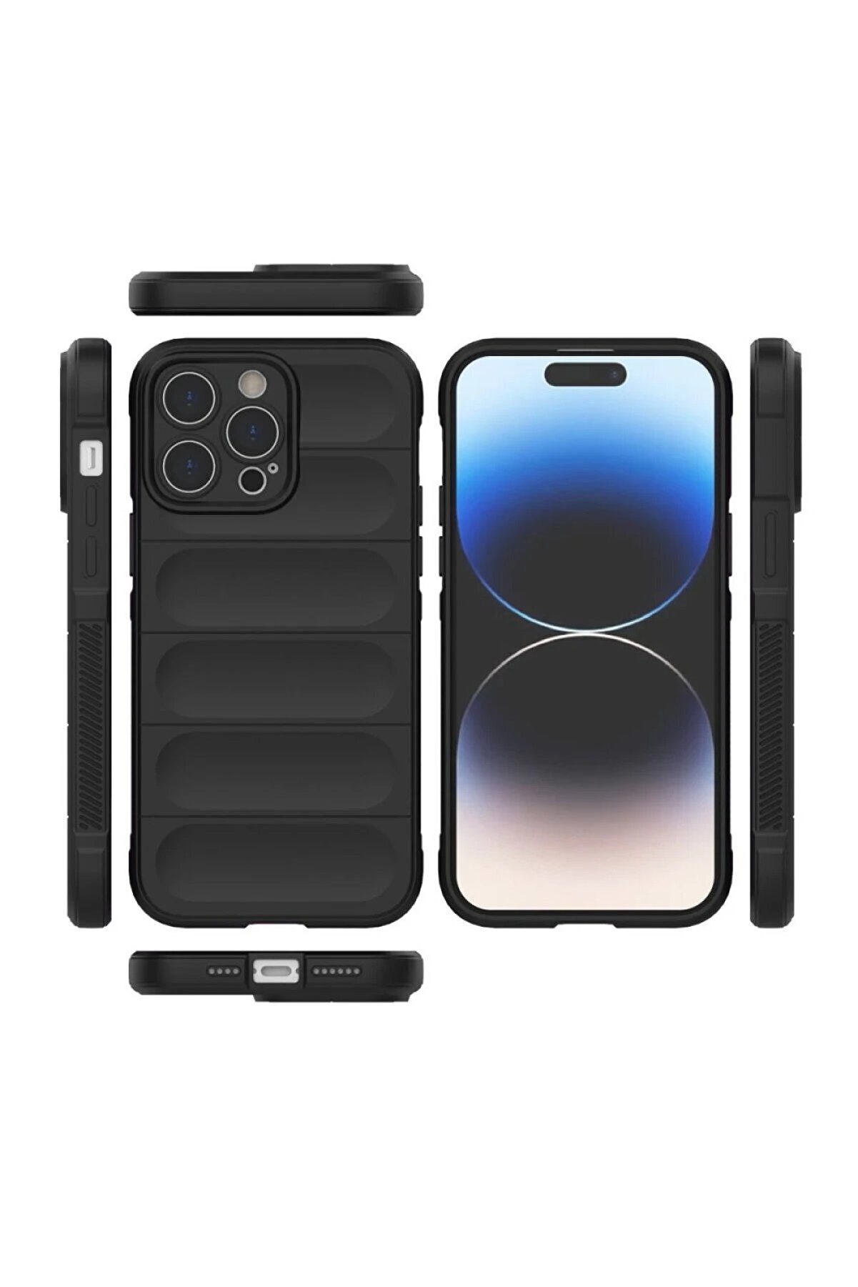 İphone 16 Pro Max Kılıf Opti̇mum Si̇li̇kon - Si̇yah - Dropx7736-3981