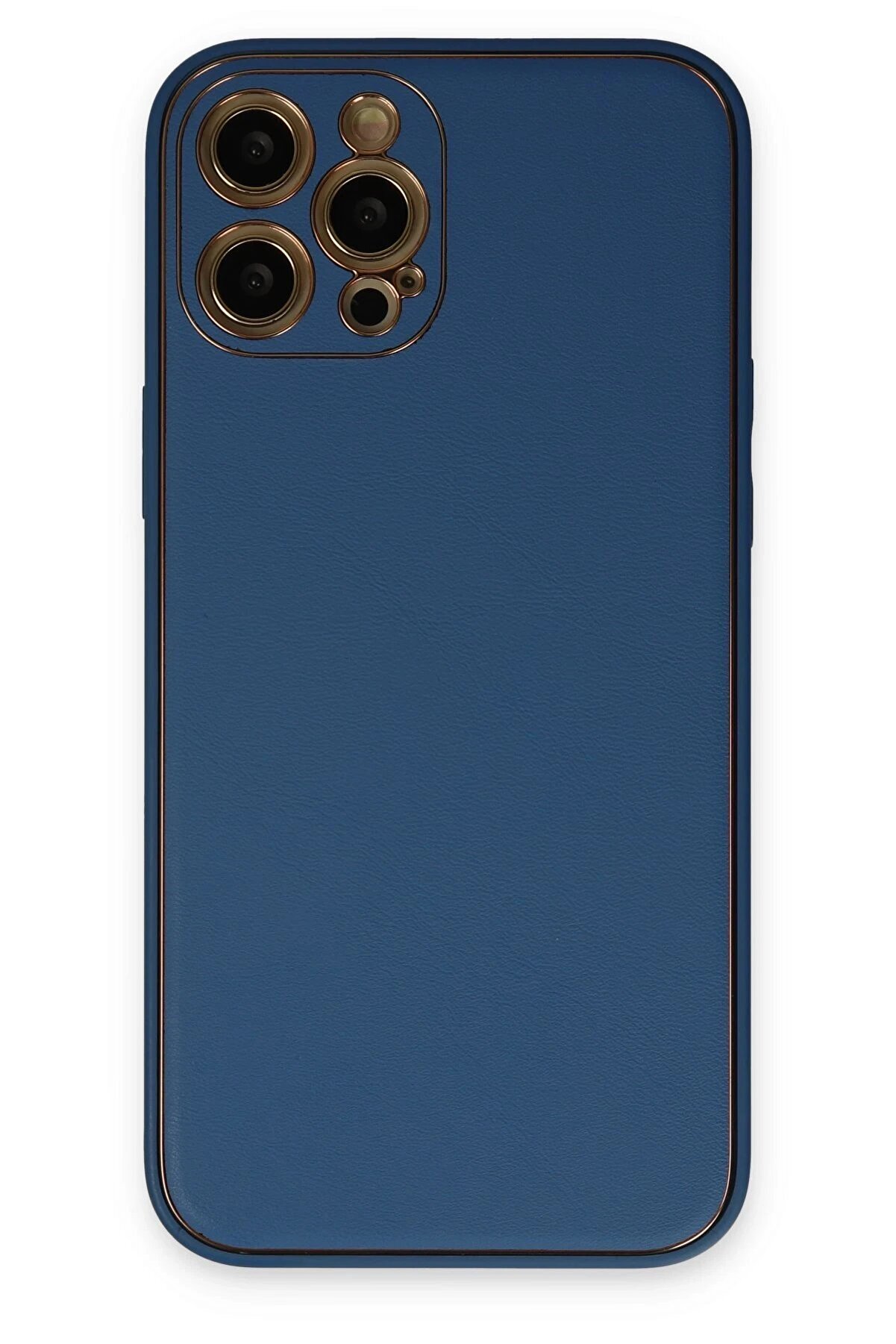 CepteToptan iPhone 12 Pro Kılıf Coco Deri Silikon Kapak - Açık Mavi - DROPX6659-3754