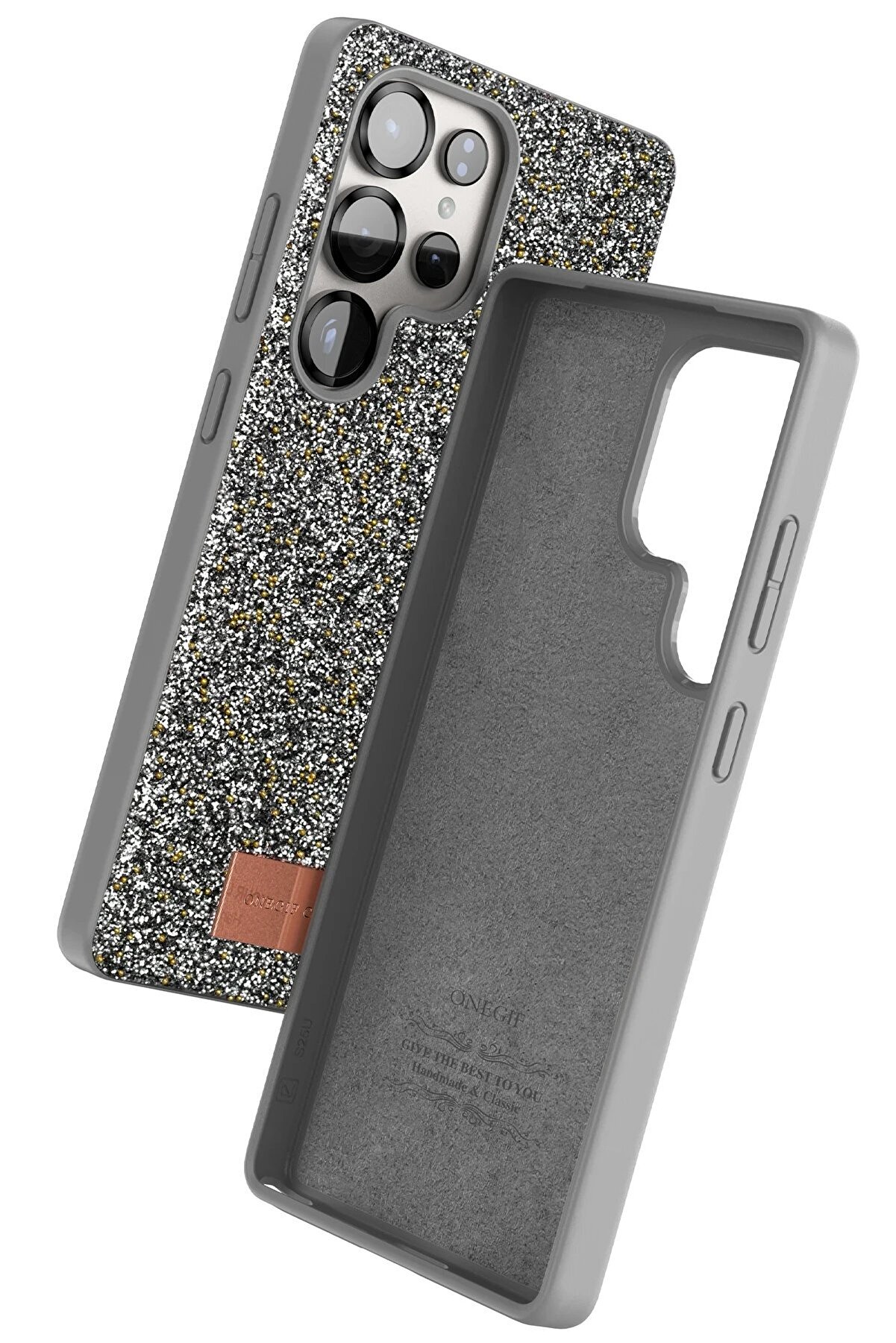 Samsung Galaxy S25 Ultra Bri̇ght Si̇mli̇ Kapak - Gümüş - Dropx3728-2309