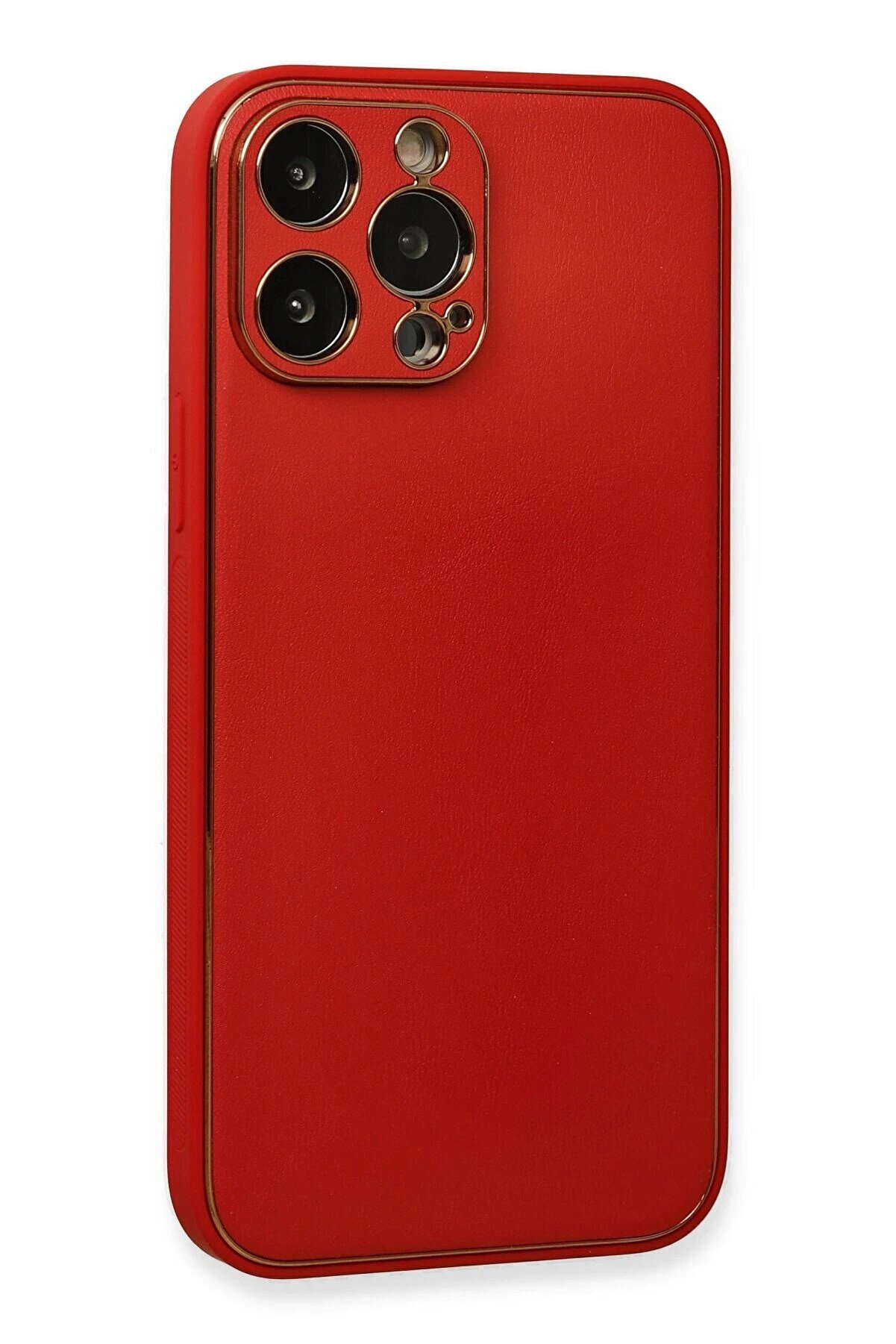 İphone 13 Pro Kılıf Coco Deri̇ Si̇li̇kon Kapak - Kırmızı - Dropx8280-3501