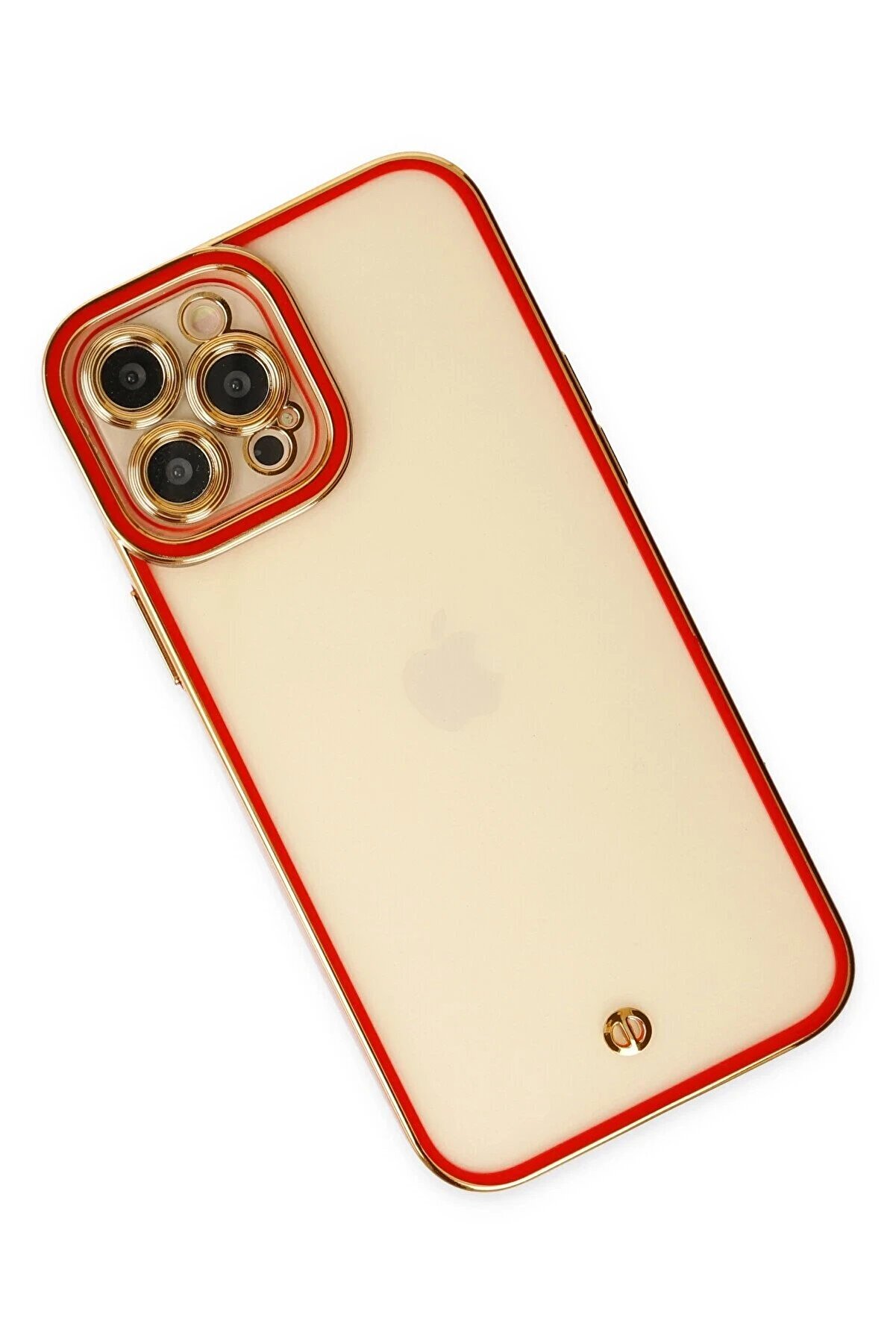 İphone 12 Pro Max Kılıf Li̇va Lens Si̇li̇kon - Kırmızı - Dropx8045-2279