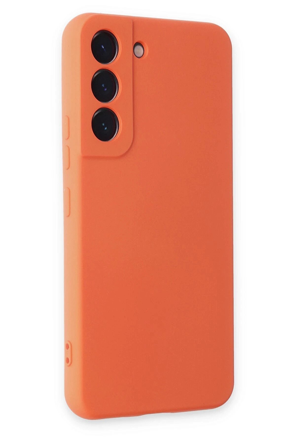 Samsung Galaxy S22 Kılıf Nano İçi̇ Kadi̇fe Si̇li̇kon - Turuncu - Dropx6952-7660