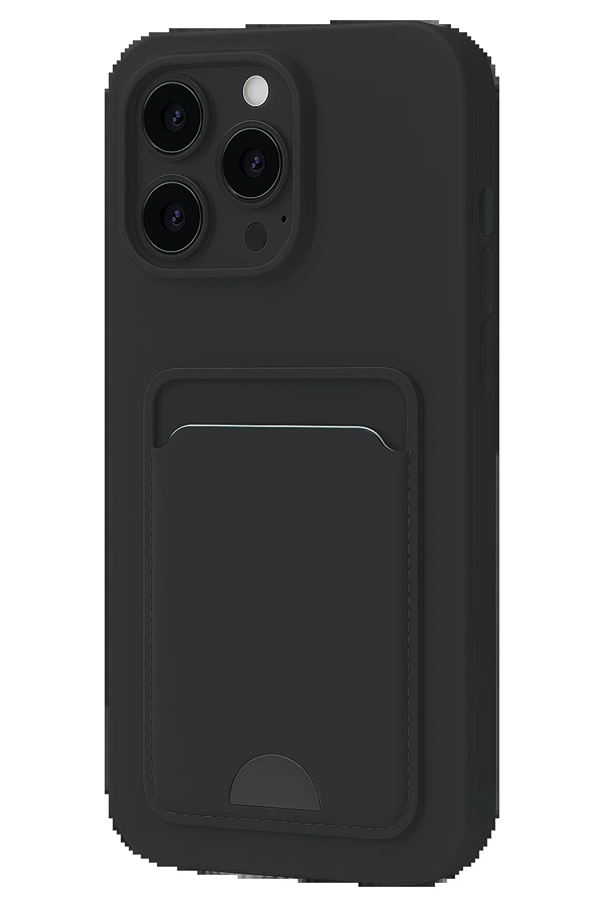 İphone 16 Plus Kılıf Kelvi̇n Kartvi̇zi̇tli̇ Si̇li̇kon - Si̇yah - Dropx8797-4680