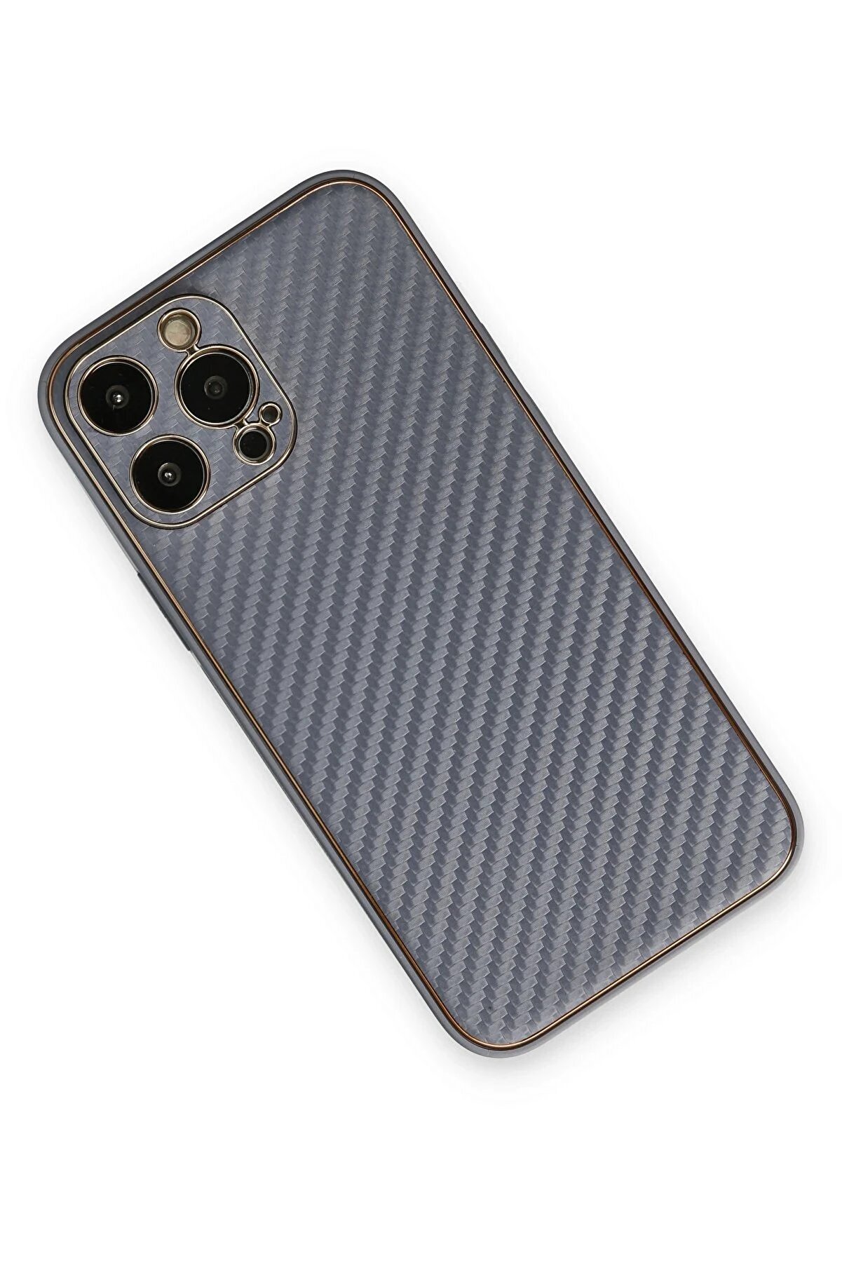 İphone 13 Pro Max Kılıf Coco Karbon Si̇li̇kon - Gri̇ - Dropx6111-1005