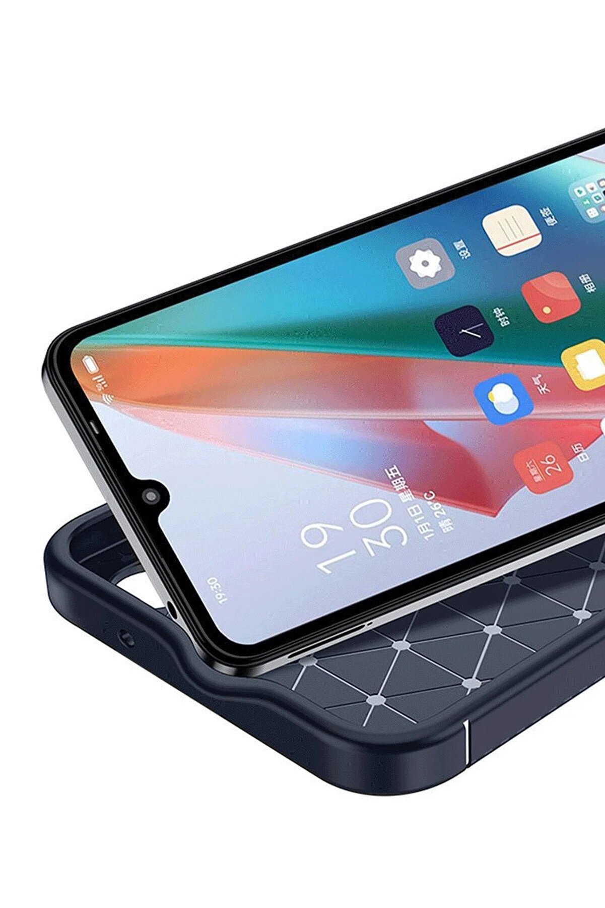 CepteToptan Samsung Galaxy A06 Kılıf Auto Focus Karbon Kapak - Lacivert - DROPX3397-2432