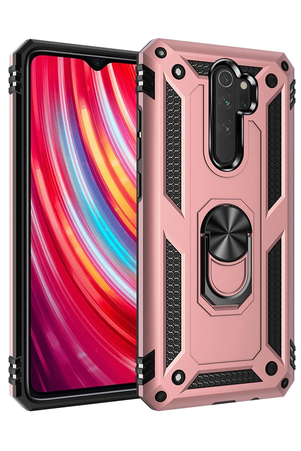 CepteToptan Xiaomi Redmi Note 8 Pro Kılıf Sofya Y&uuml;z&uuml;kl&uuml; Silikon Kapak - Rose - DROPX3853-9608
