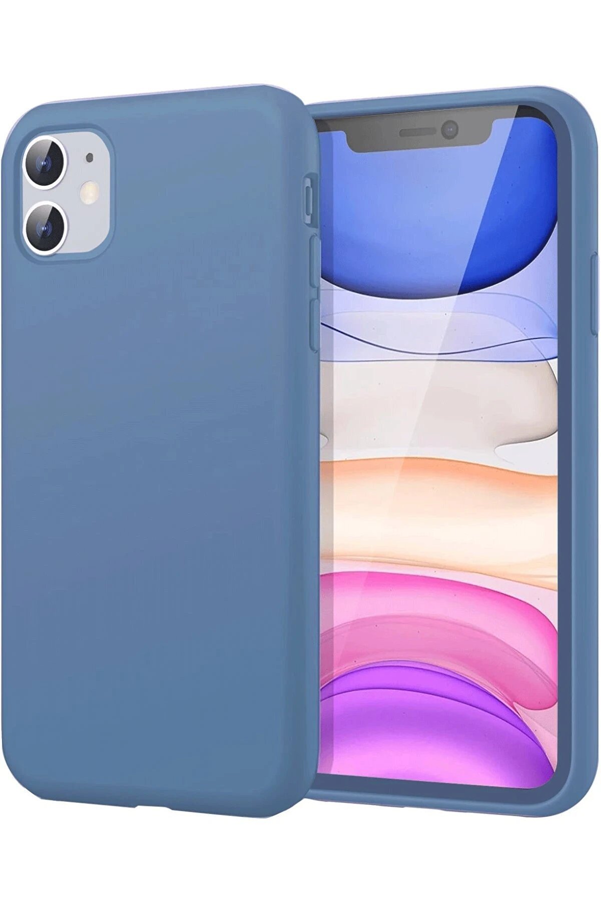 CepteToptan iPhone 11 Kılıf First Silikon - Mavi - DROPX5944-9296