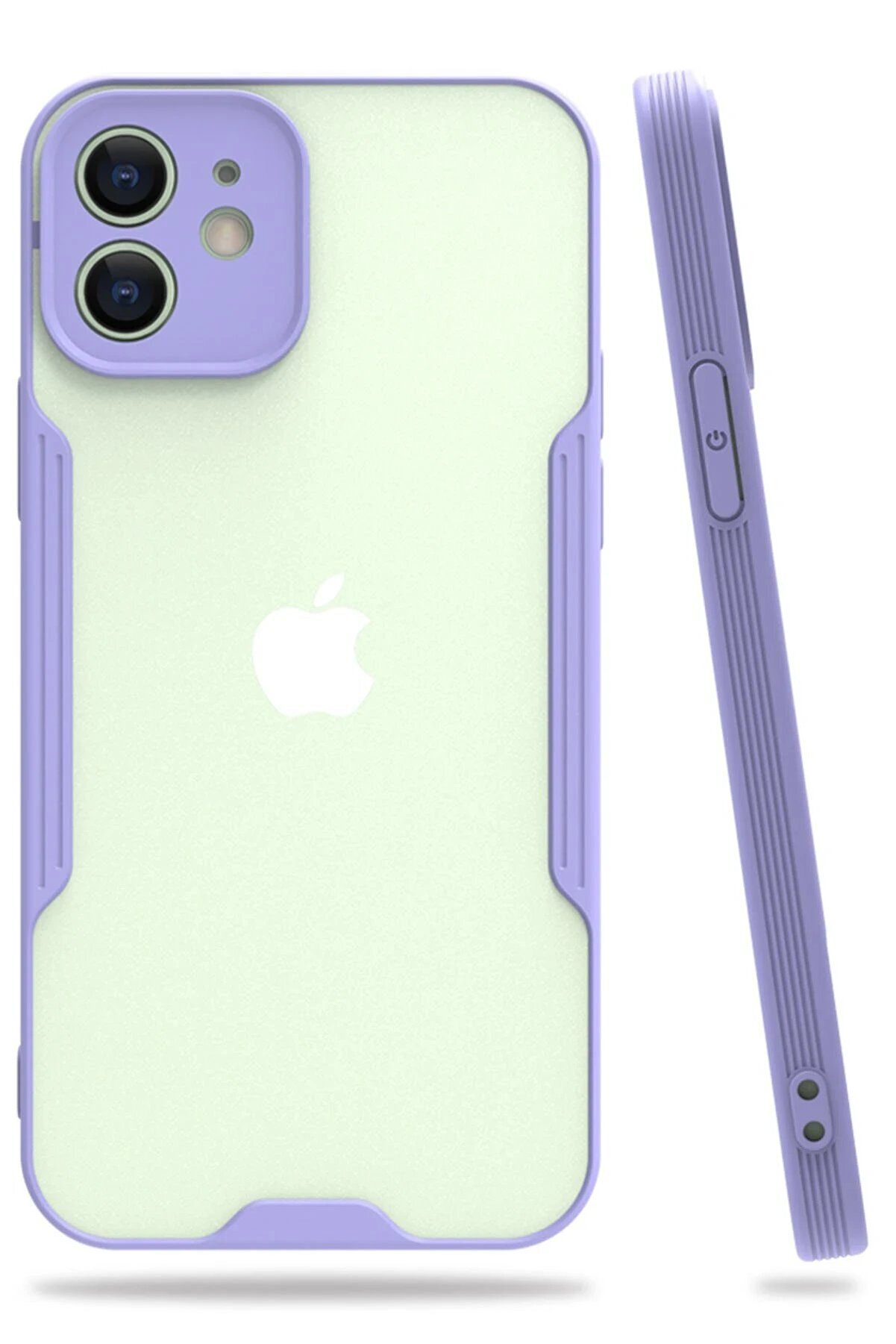 CepteToptan iPhone 12 Kılıf Platin Silikon - Lila - DROPX2095-8862