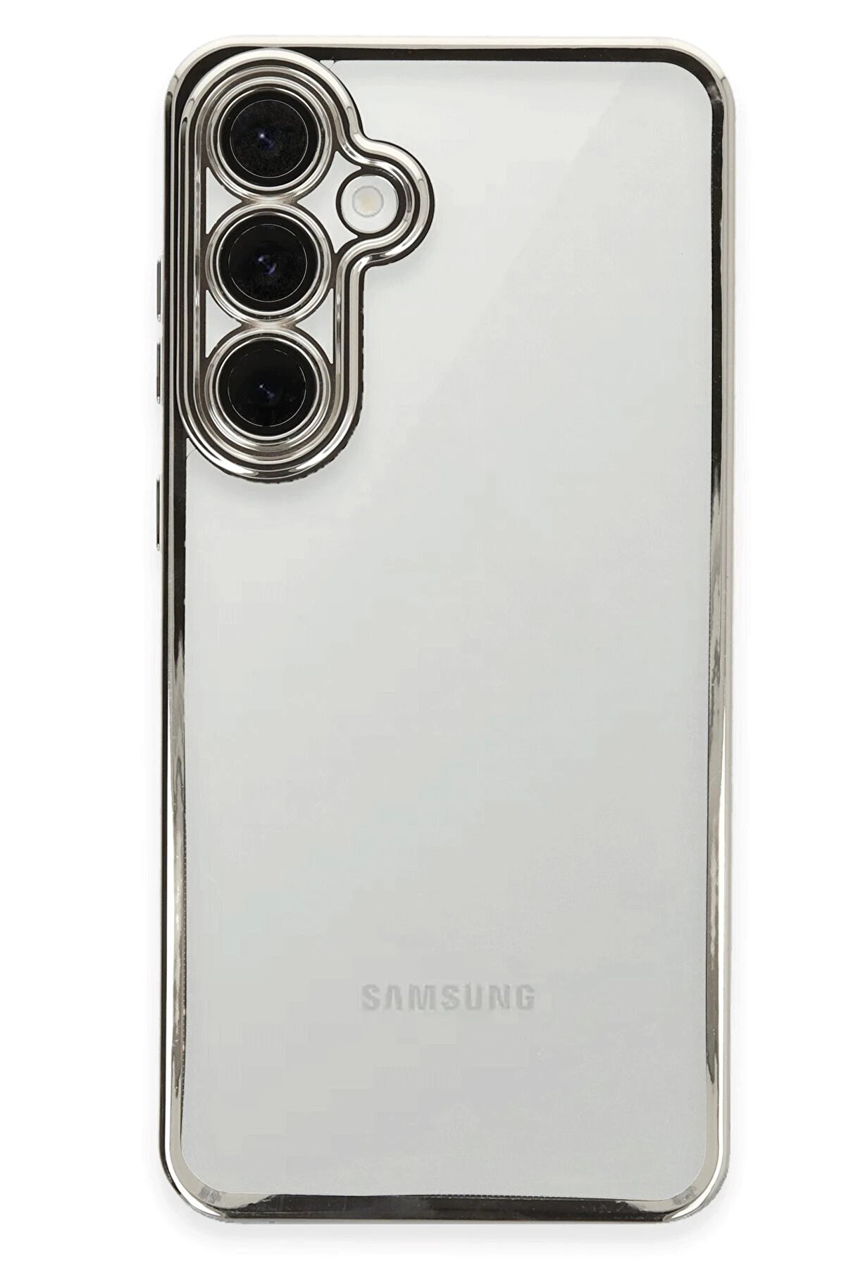 CepteToptan Samsung Galaxy S24 FE Kılıf Lensli Silikon - Gümüş - DROPX8346-5833