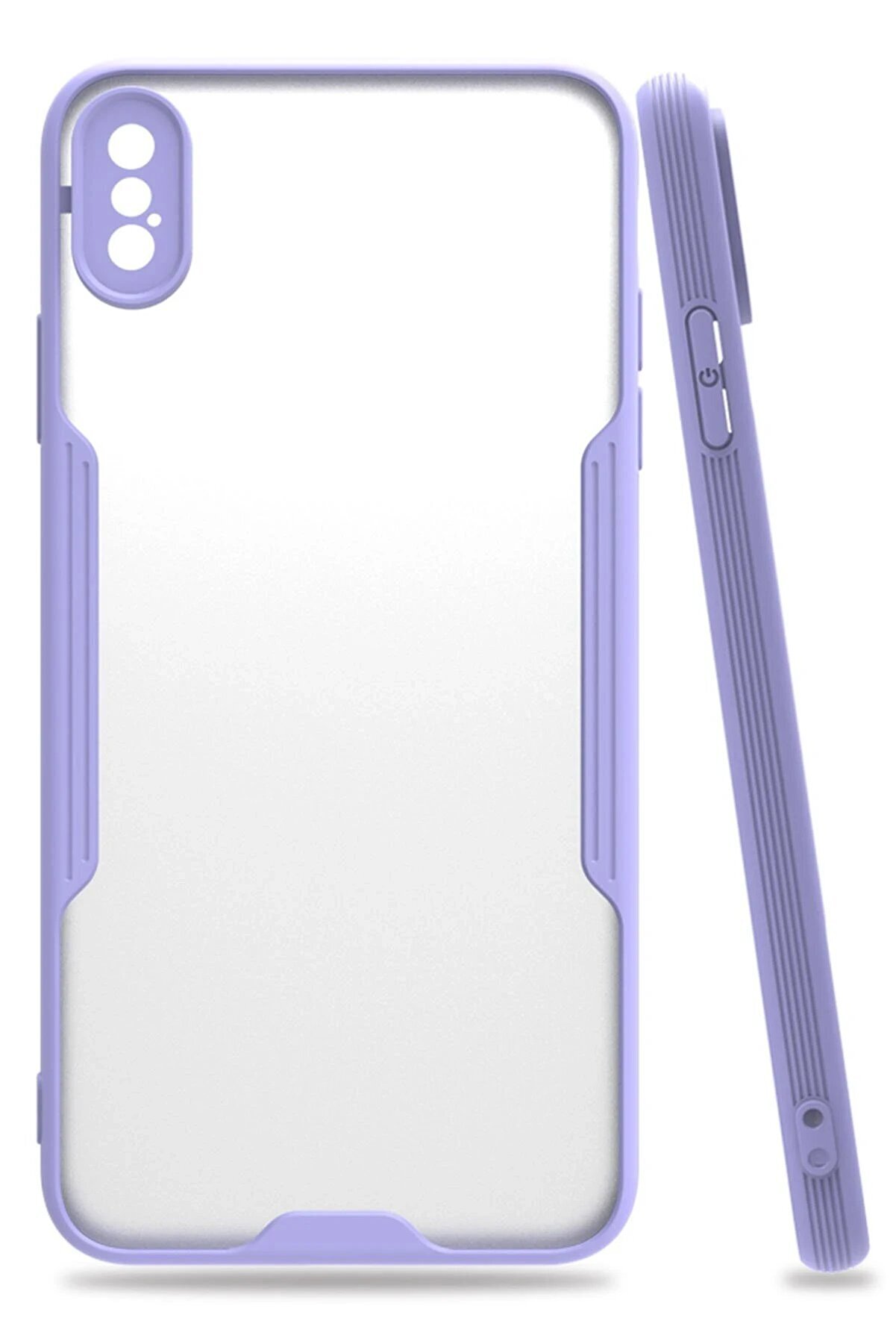 CepteToptan iPhone XS Max Kılıf Platin Silikon - Lila - DROPX8707-2366