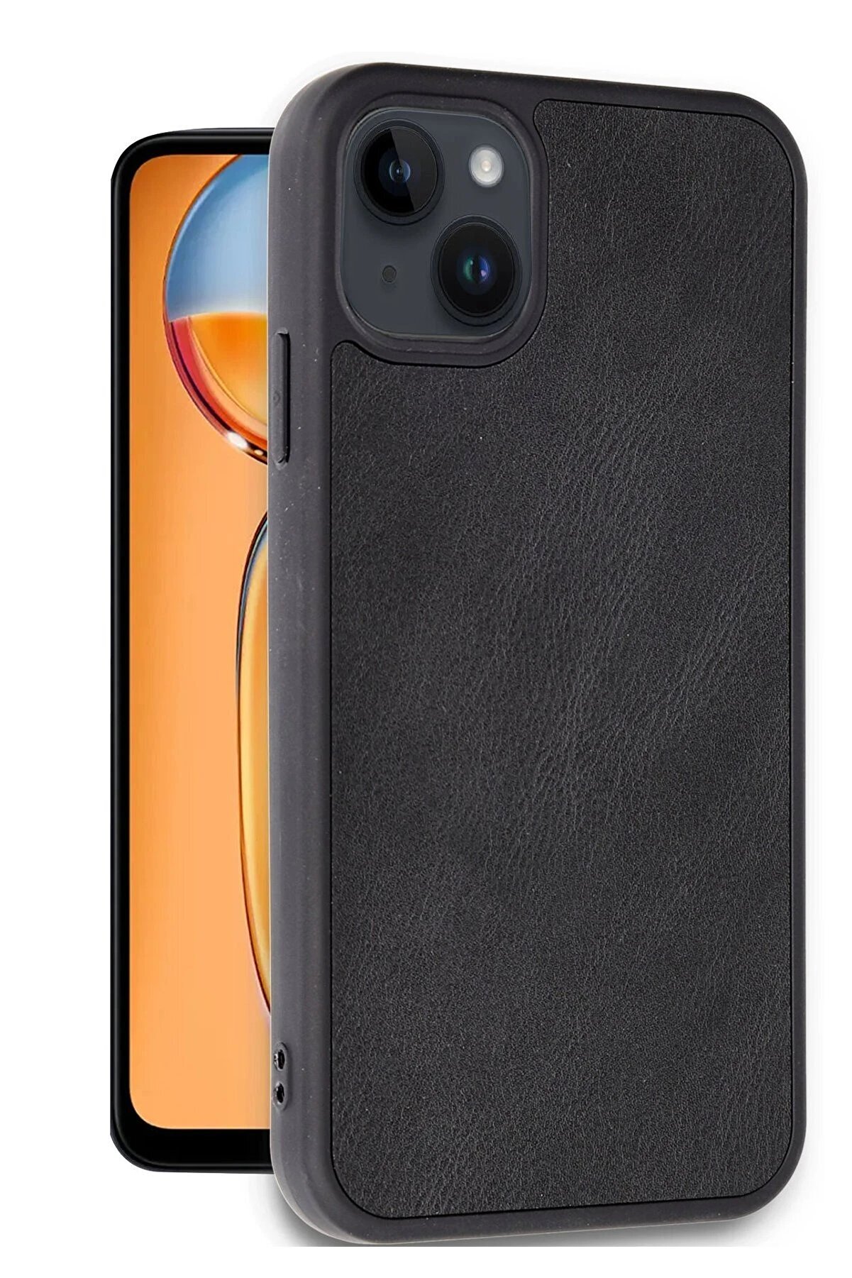 İphone 14 Kılıf Aras Deri̇ Kapak - Si̇yah - Dropx7135-8398