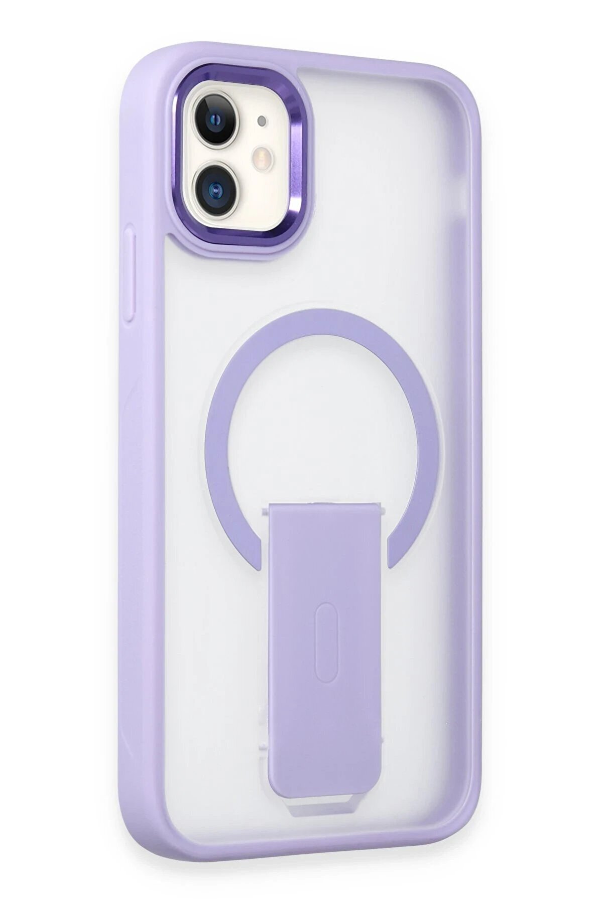 CepteToptan iPhone 12 Tork Magsafe Standlı Kapak - Lila - DROPX7236-9464