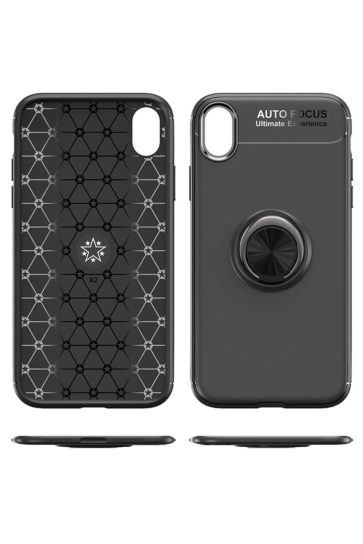 İphone Xr Kılıf Range Yüzüklü Si̇li̇kon - Si̇yah-Kırmızı - Dropx4864-9694