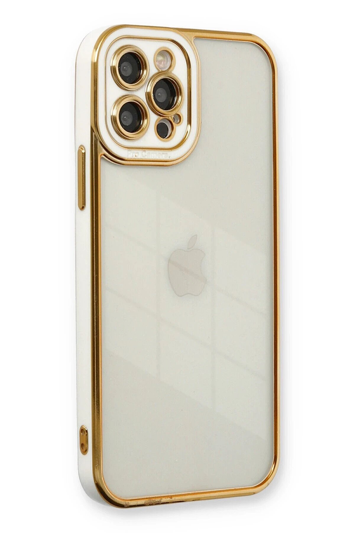 CepteToptan iPhone 12 Pro Kılıf Liva Lens Silikon - Beyaz - DROPX6529-8810