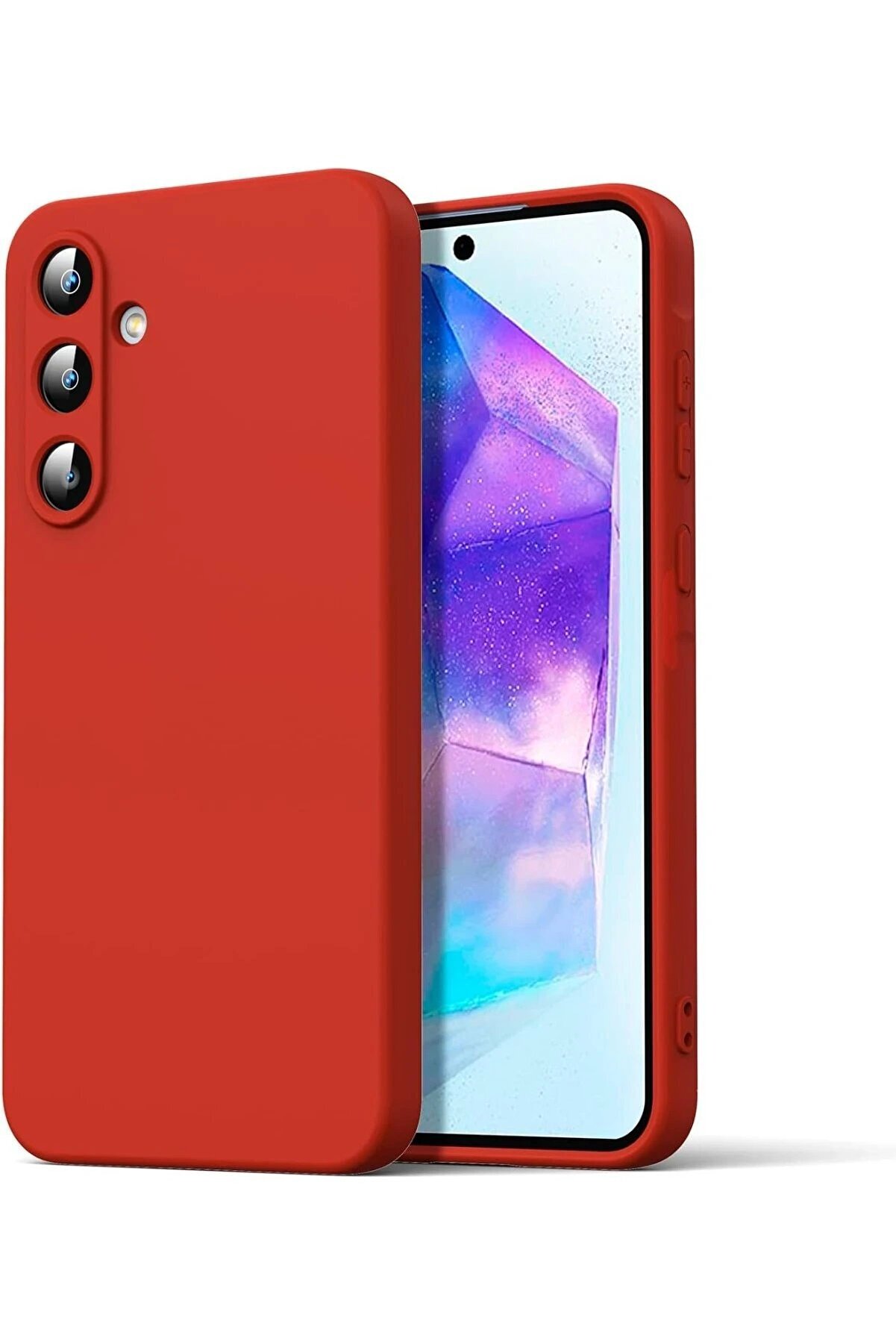 CepteToptan Samsung Galaxy A16 5G Kılıf Nano içi Kadife Silikon - Kırmızı - DROPX6781-6395