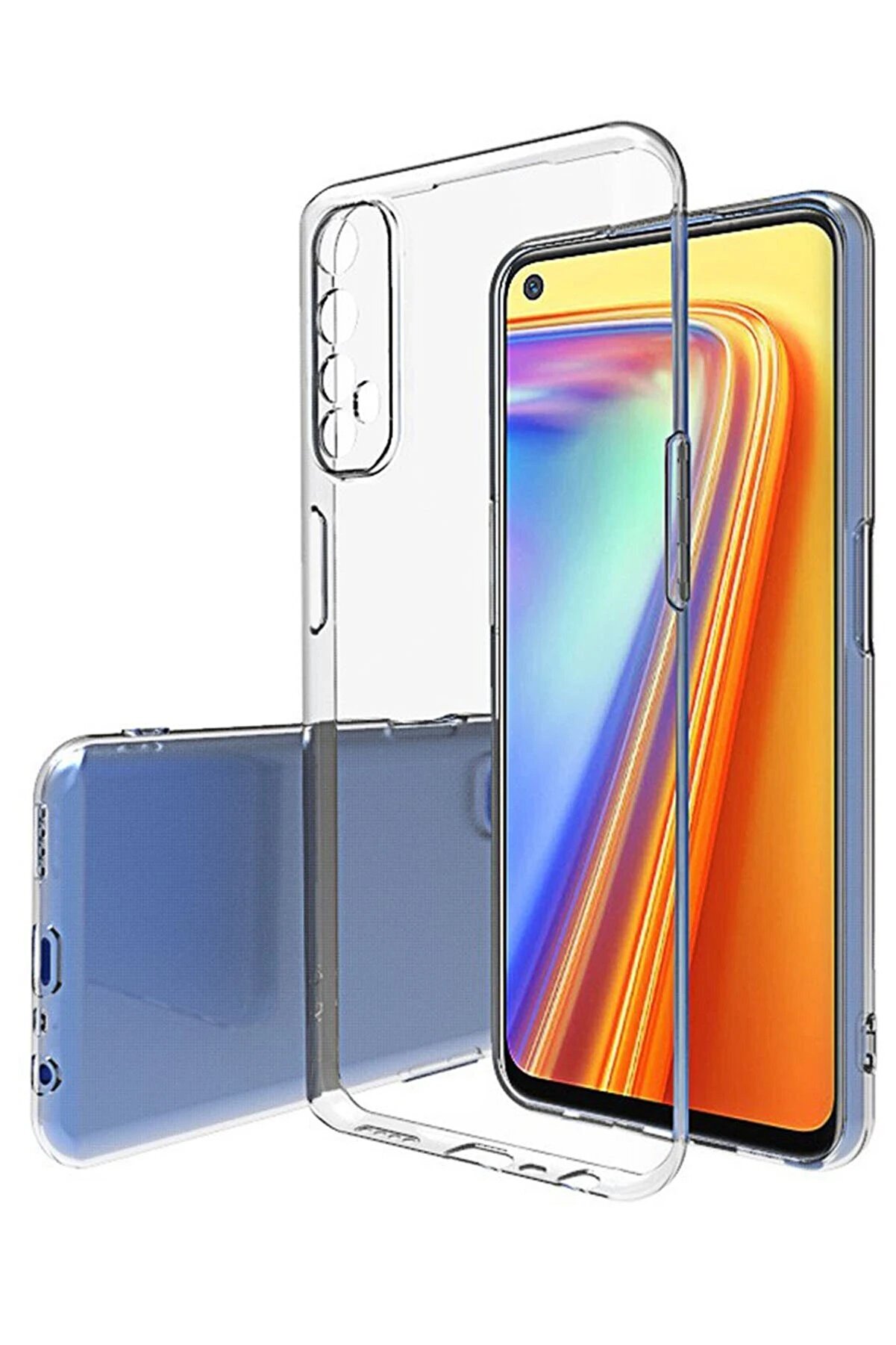 CepteToptan Realme 7 Pro Kılıf Lüx Şeffaf Silikon - Şeffaf - DROPX6622-2425