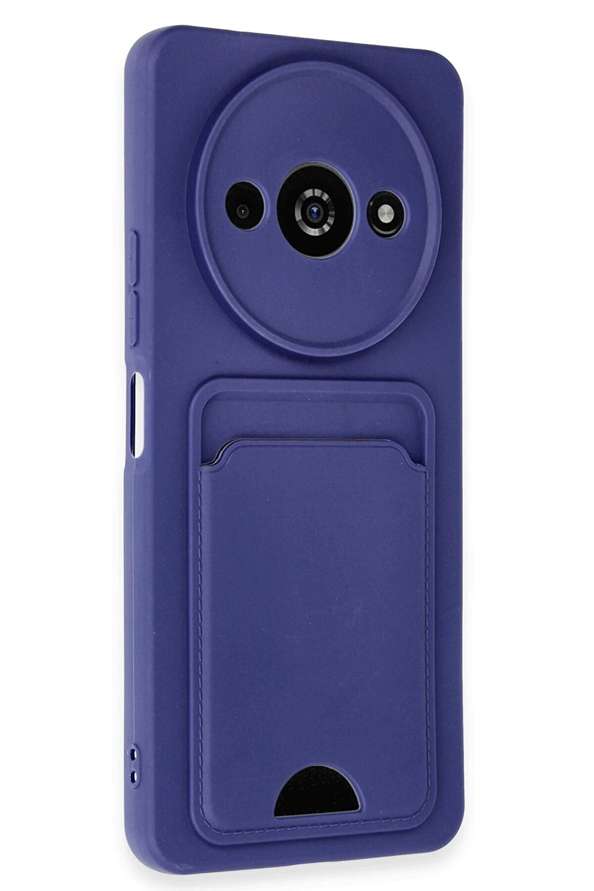 Xi̇aomi̇ Redmi̇ A3 4G Kılıf Kelvi̇n Kartvi̇zi̇tli̇ Si̇li̇kon - Laci̇vert - Dropx9510-6548