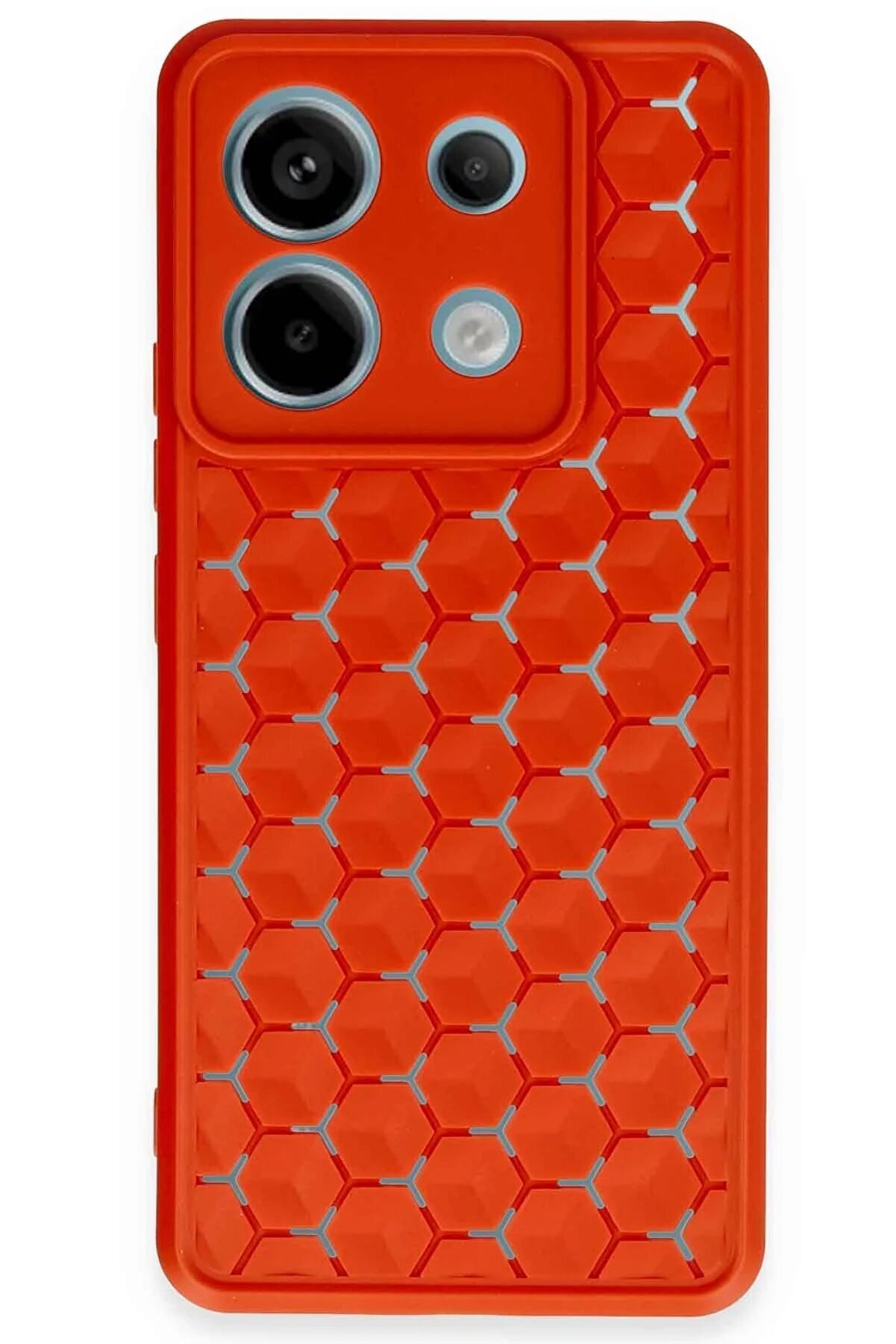 CepteToptan Xiaomi Redmi Note 13 Pro 5G Kılıf Petek Silikon Kapak - Kırmızı - DROPX5814-5404