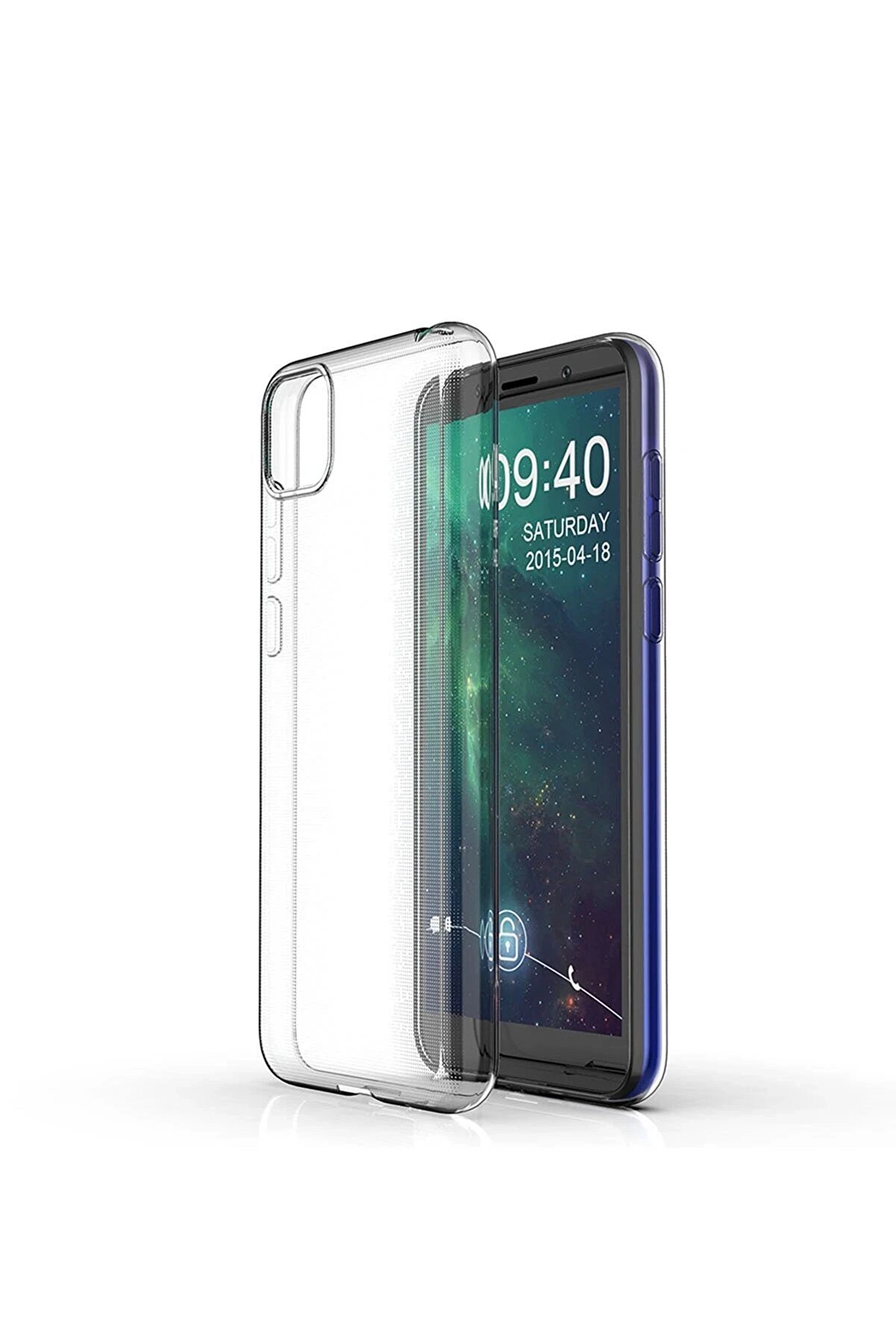 CepteToptan Huawei Y5P Kılıf L&uuml;x Şeffaf Silikon - Şeffaf - DROPX1200-1682