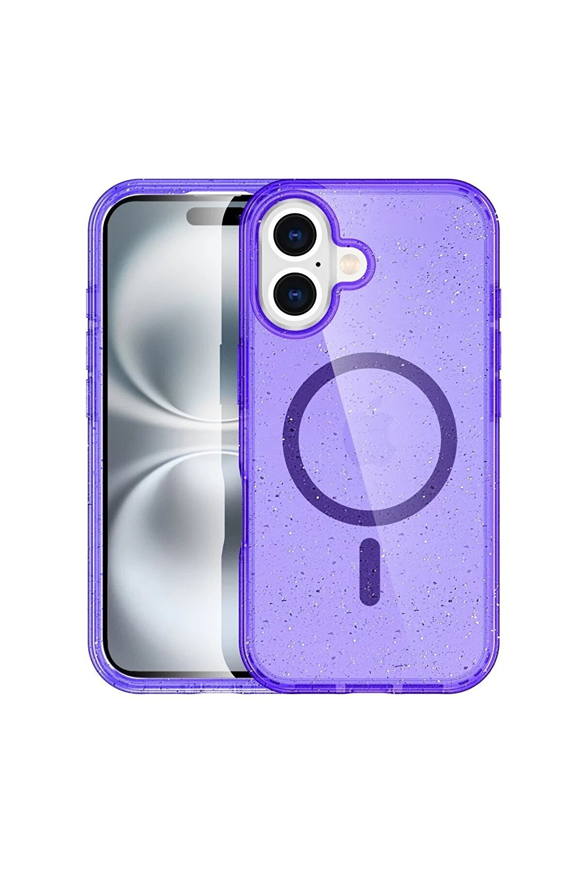CepteToptan iPhone 16 Plus Kılıf Glow Magsafe Kapak - Mor - DROPX9986-1097