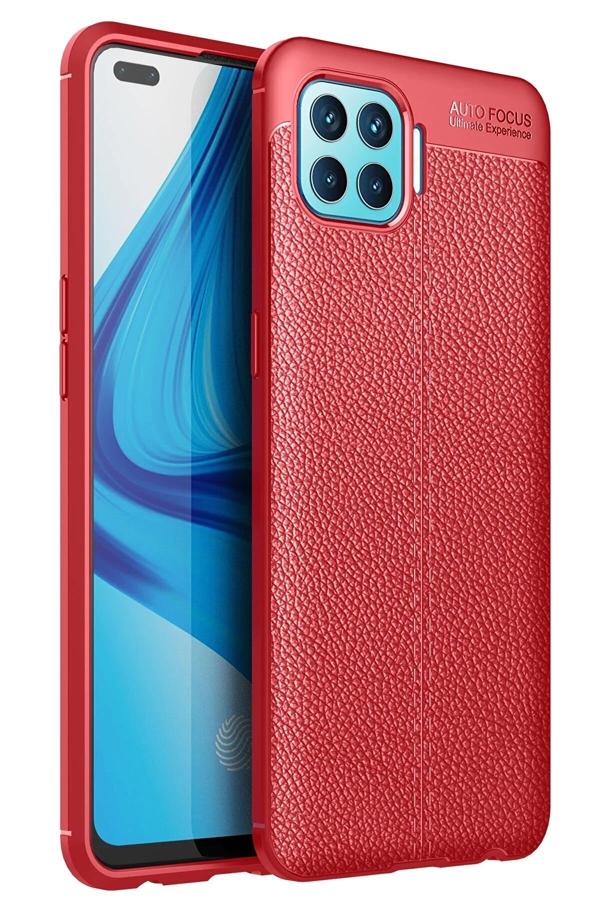 CepteToptan Oppo Reno 4 Lite Kılıf Auto Focus Kapak - Kırmızı - DROPX2059-1466