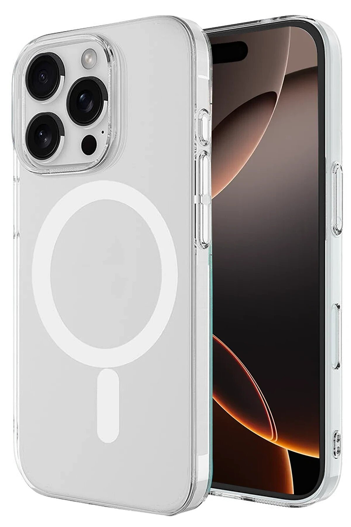 İphone 16 Pro Max Kılıf Magneti̇csafe Şeffaf Si̇li̇kon - Şeffaf - Dropx6073-2393