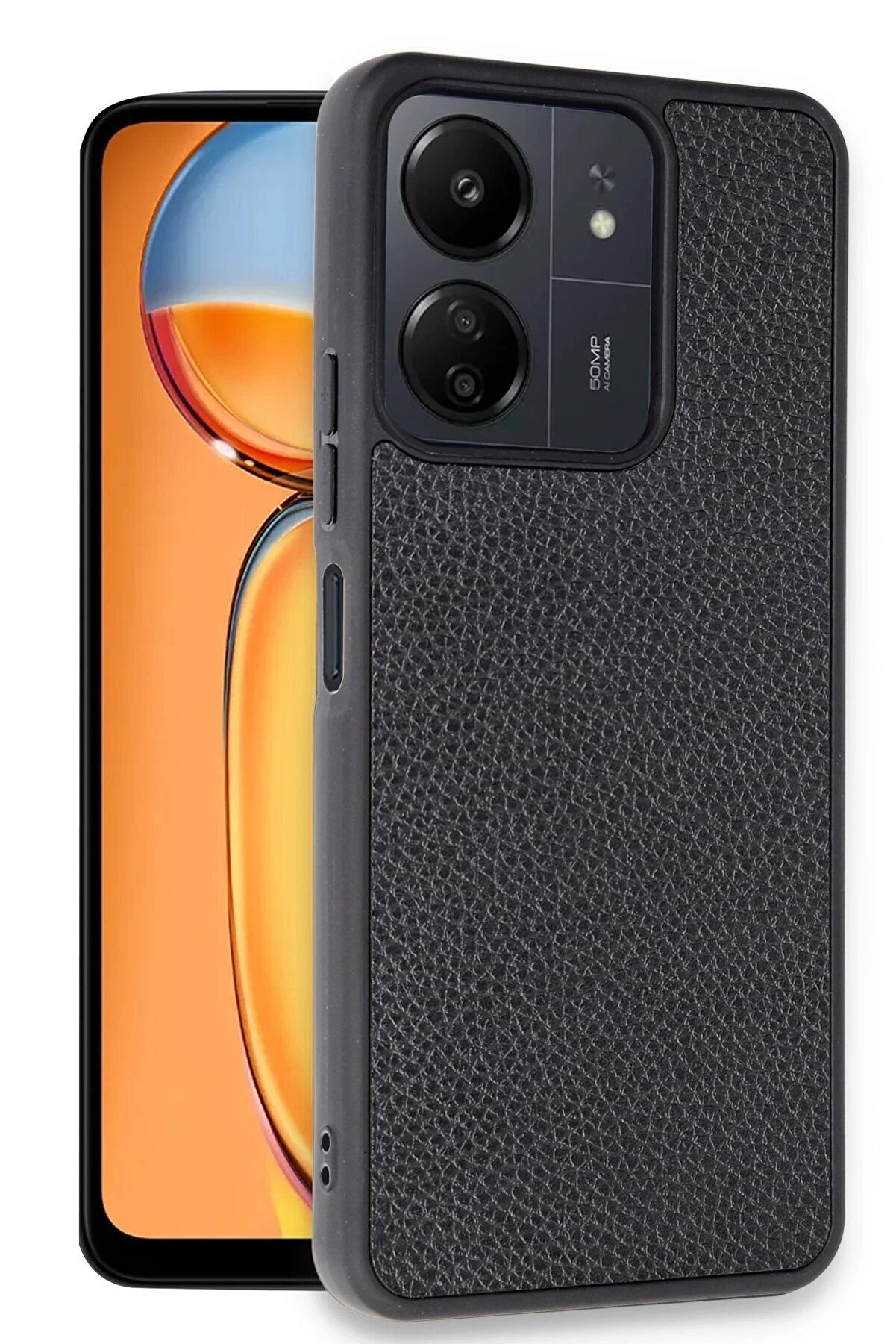 Xi̇aomi̇ Redmi̇ 13C Kılıf Aras Deri̇ Kapak - Si̇yah - Dropx9442-1588