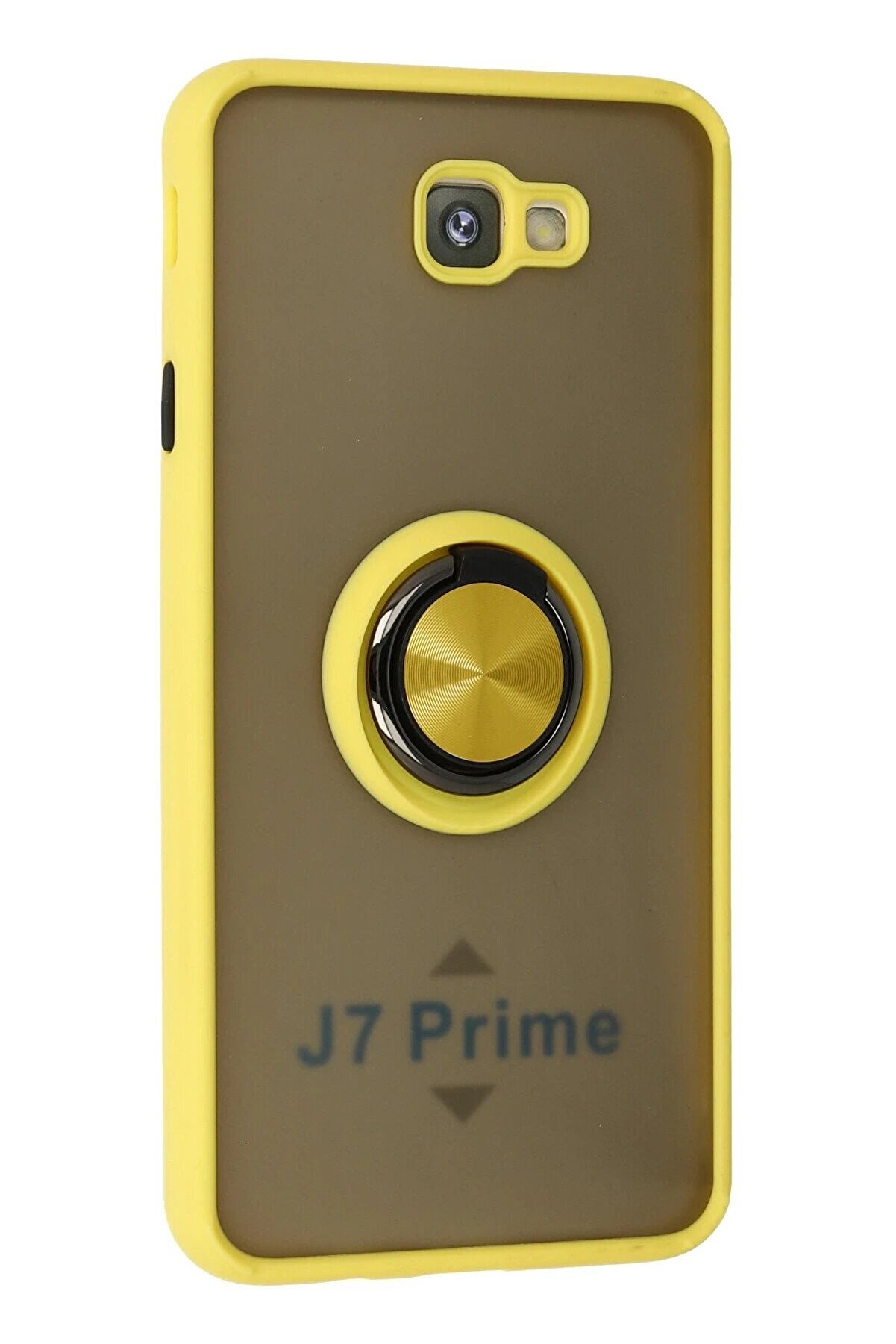 Samsung Galaxy J7 Pri̇me Kılıf Montreal Y&uuml;z&uuml;kl&uuml; Si̇li̇kon Kapak - Sarı - Dropx1654-9585