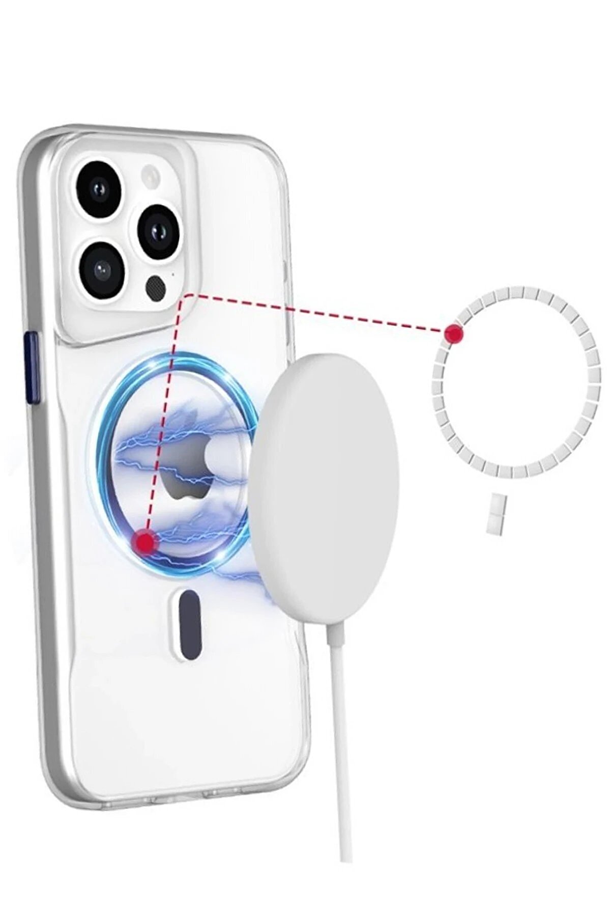 İphone 16 Plus Kılıf Pc Poso Magsafe Kapak - Şeffaf - Dropx6881-3891