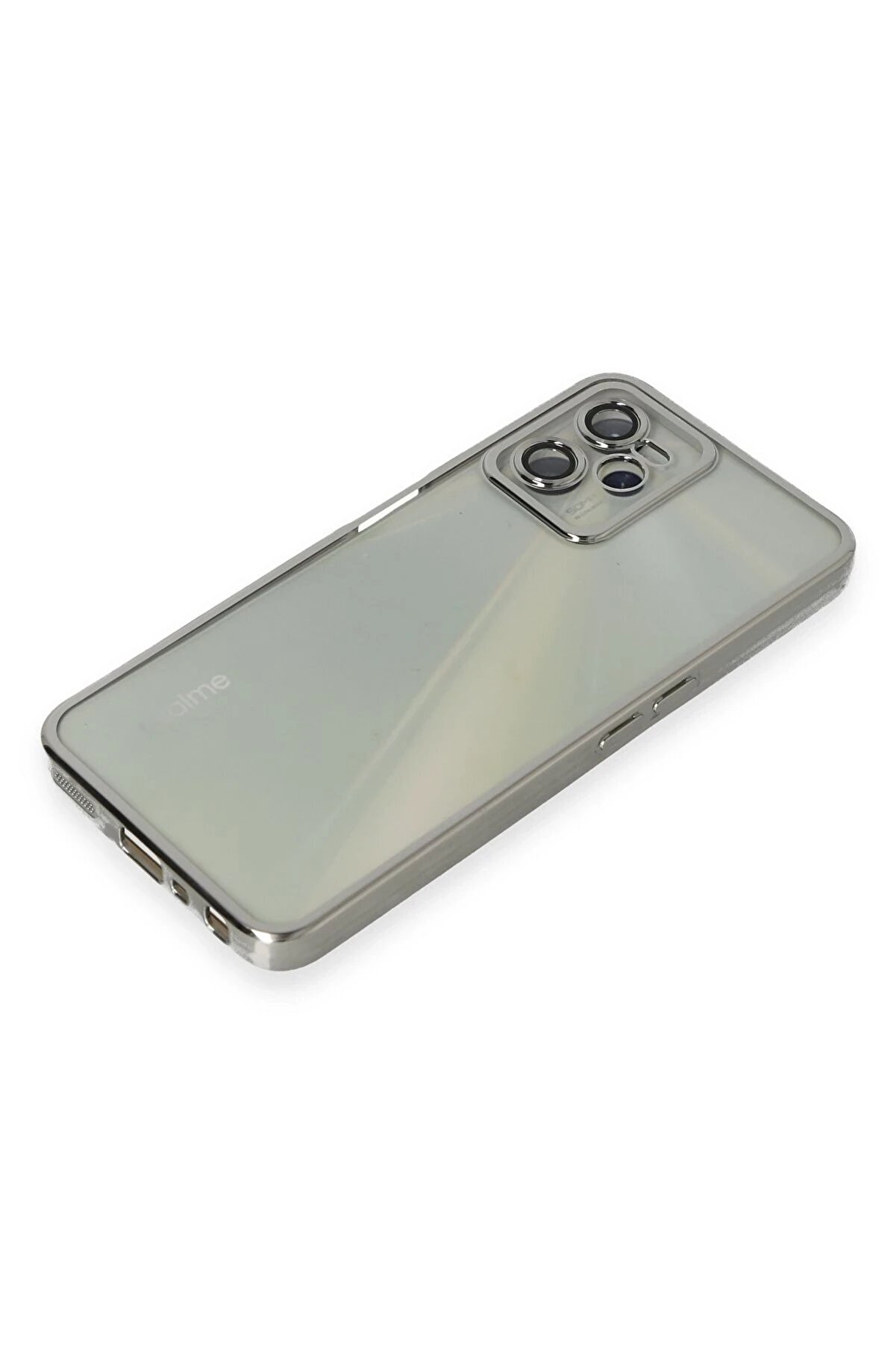 Realme C35 Kılıf Lensli̇ Si̇li̇kon - Gümüş - Dropx9429-8330