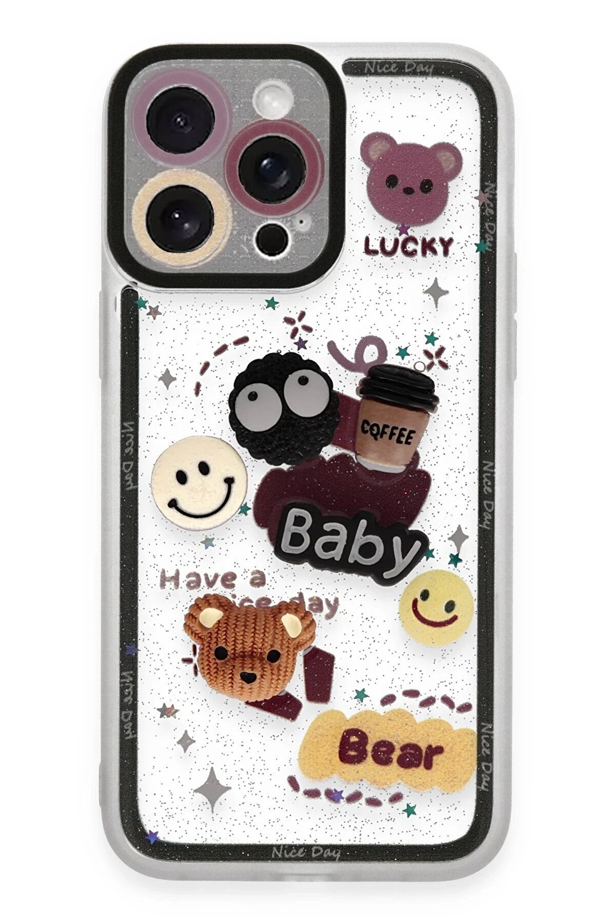 CepteToptan iPhone 14 Pro Kılıf Sweet Desenli Silikon Kapak - Sarı - DROPX3319-9639