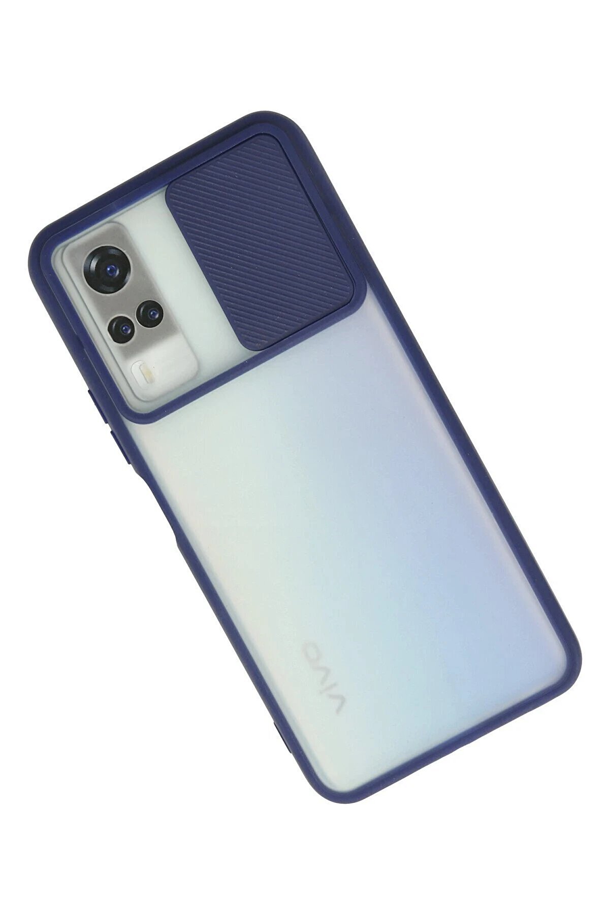 Vi̇vo Y53S Kılıf Palm Buzlu Kamera S&uuml;rg&uuml;l&uuml; Si̇li̇kon - Laci̇vert - Dropx1392-8413