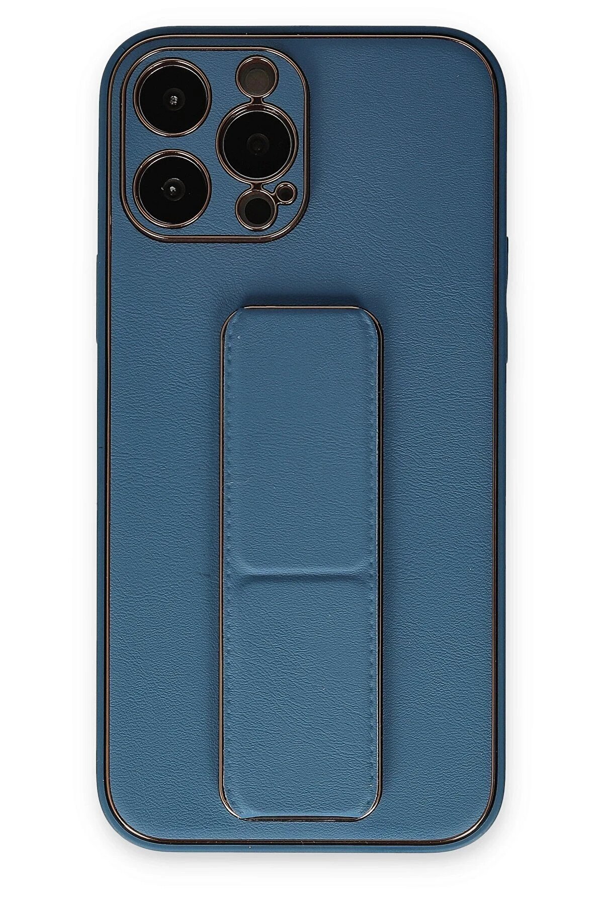 CepteToptan iPhone 13 Pro Kılıf Coco Deri Standlı Kapak - A&ccedil;ık Mavi - DROPX8475-9395