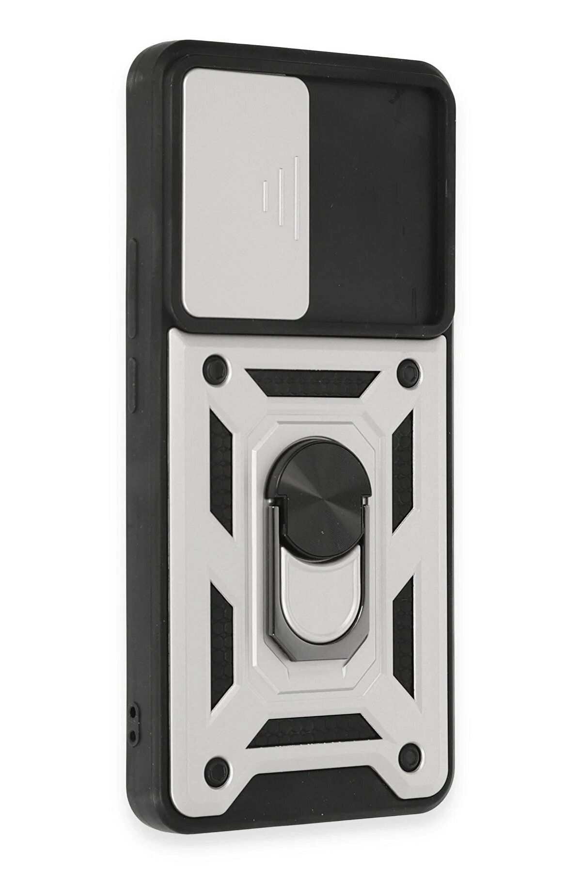 Xi̇aomi̇ Mi̇ 12T Pro Kılıf Pars Lens Yüzüklü Si̇li̇kon - Gümüş - Dropx4068-1362