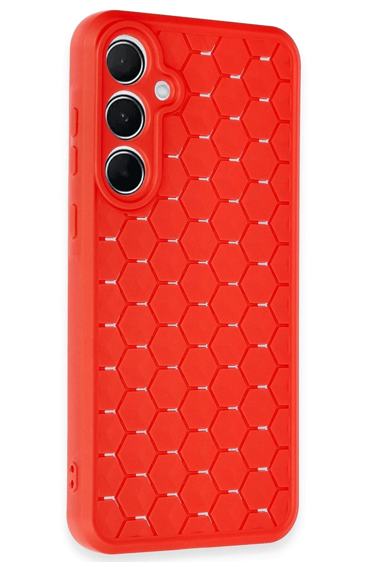 Samsung Galaxy A35 5G Kılıf Petek Si̇li̇kon Kapak - Kırmızı - Dropx4129-7368