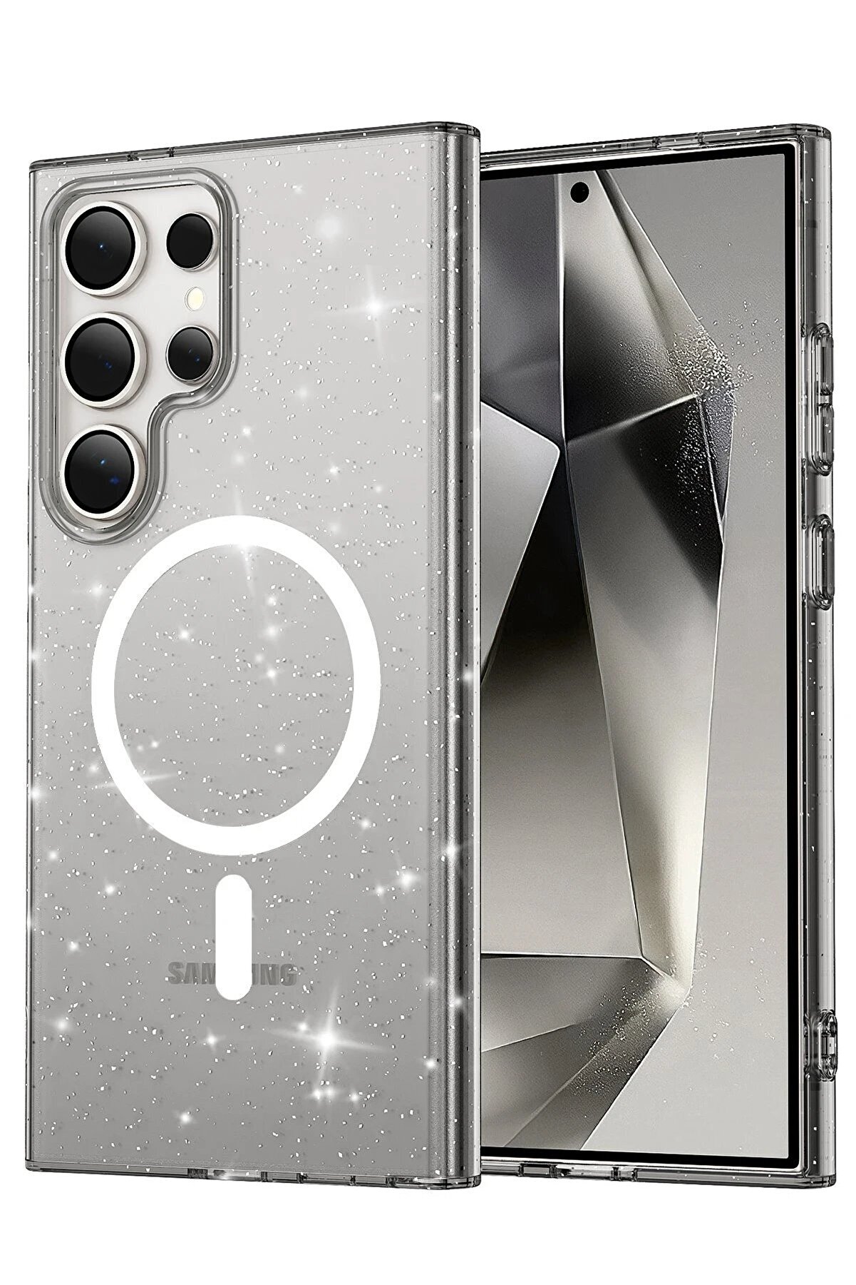 CepteToptan Samsung Galaxy S24 Ultra Kılıf Glow Magsafe Kapak - Siyah - DROPX4844-2582