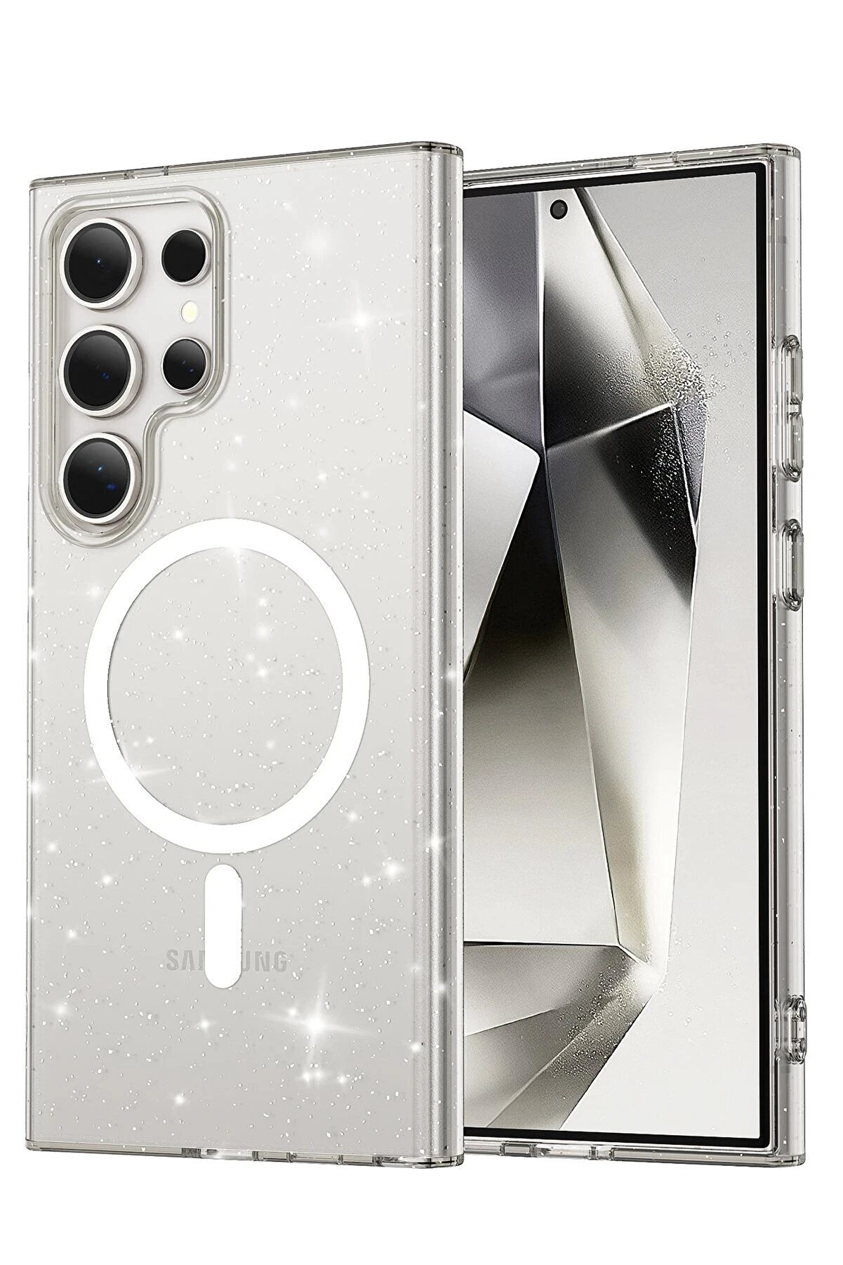 CepteToptan Samsung Galaxy S24 Ultra Kılıf Glow Magsafe Kapak - Şeffaf - DROPX2710-5771