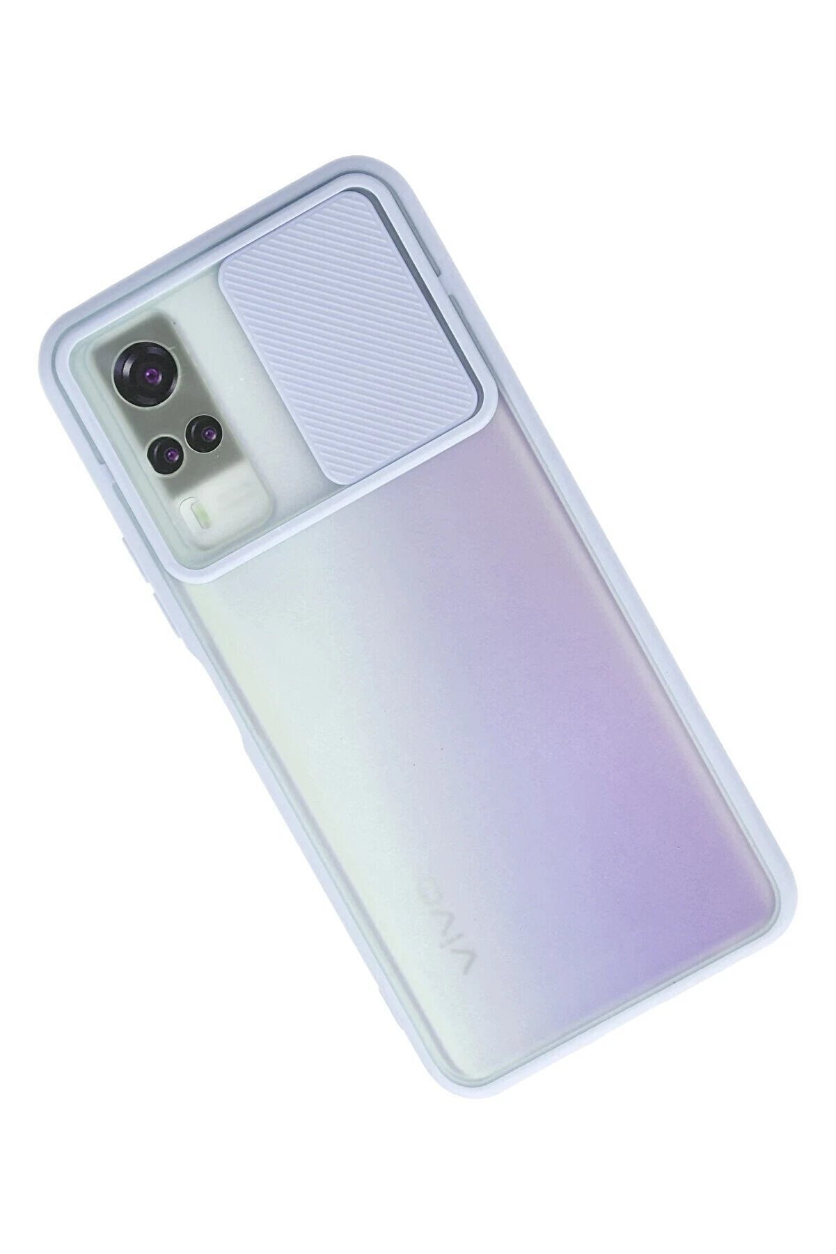 Vi̇vo Y53S Kılıf Palm Buzlu Kamera Sürgülü Si̇li̇kon - Li̇la - Dropx6515-8923