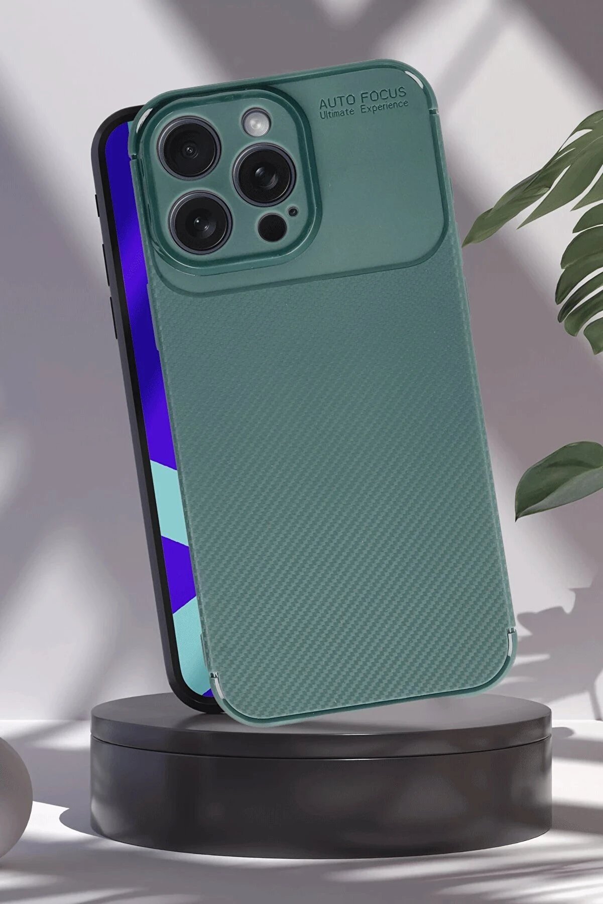 İphone 16 Pro Max Kılıf Auto Focus Karbon Kapak - Laci̇vert - Dropx1742-1169