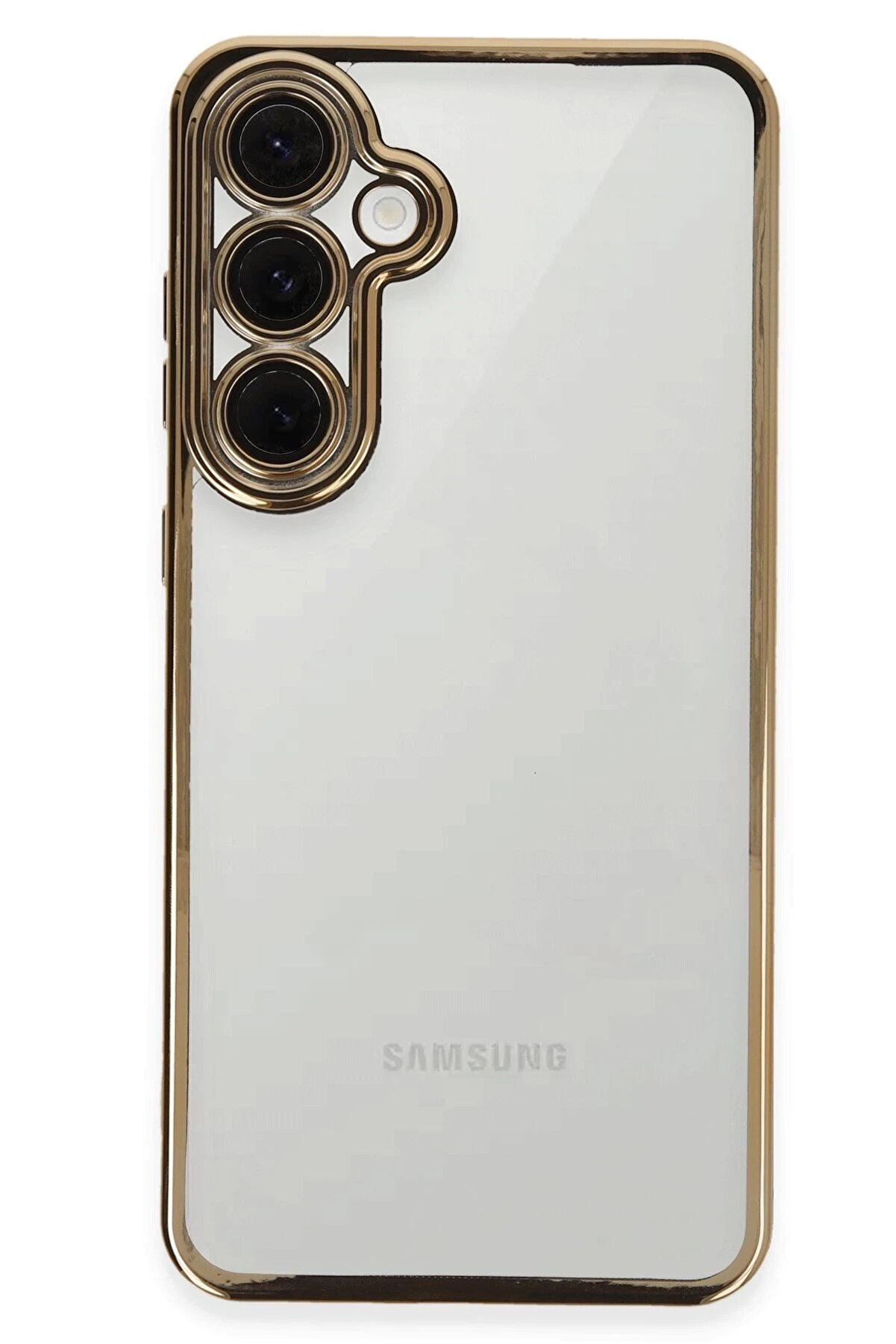 CepteToptan Samsung Galaxy S24 FE Kılıf Lensli Silikon - Gold - DROPX7342-4190