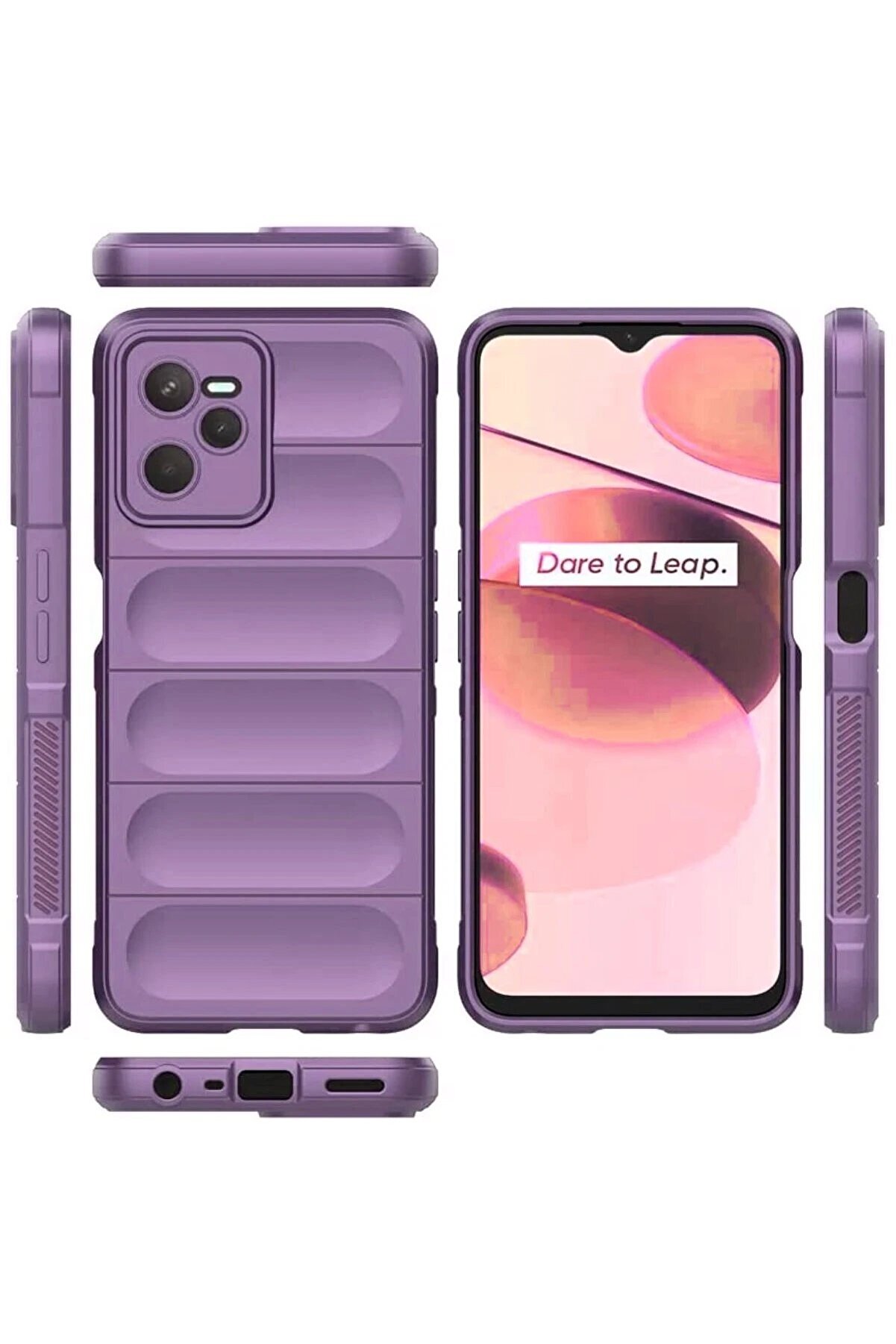Realme C35 Kılıf Opti̇mum Si̇li̇kon - Mor - Dropx6924-7399