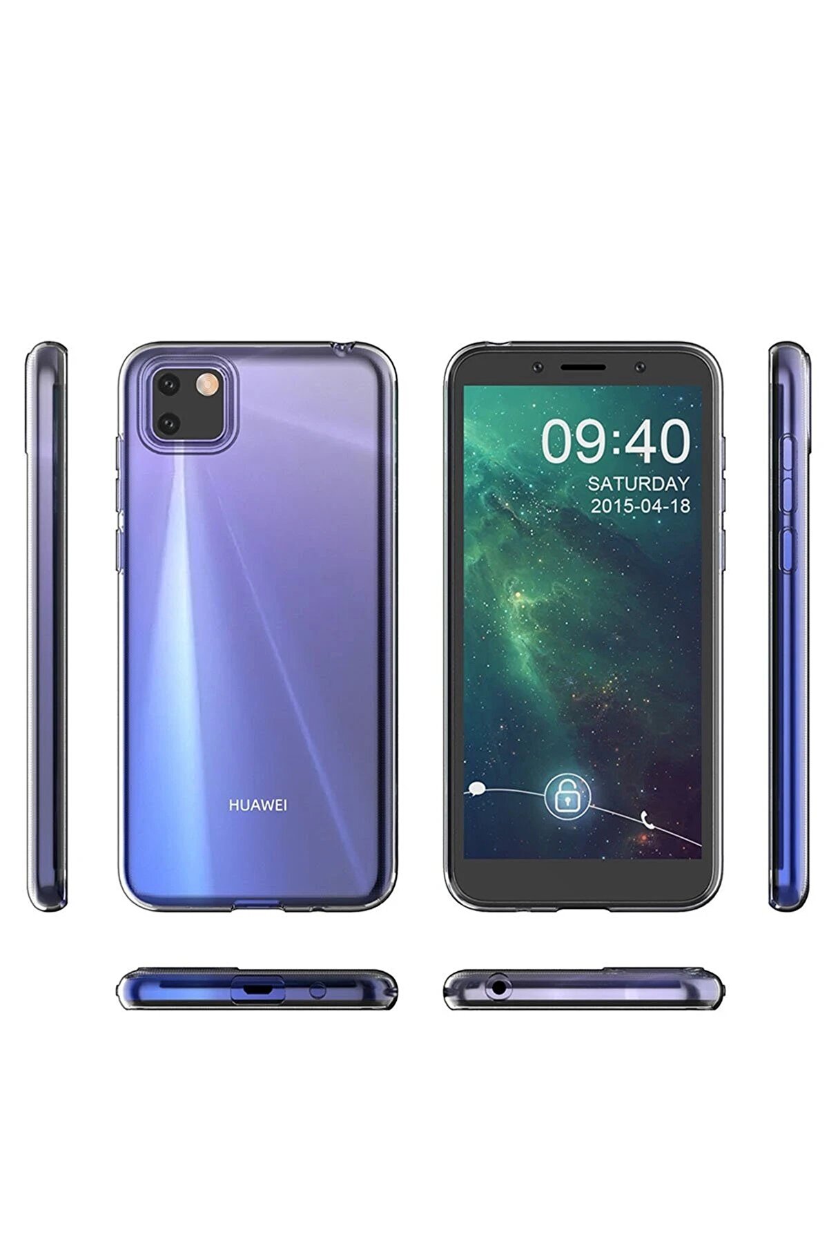 Huawei̇ Y5P Kılıf L&uuml;x Şeffaf Si̇li̇kon - Şeffaf - Dropx1200-1682