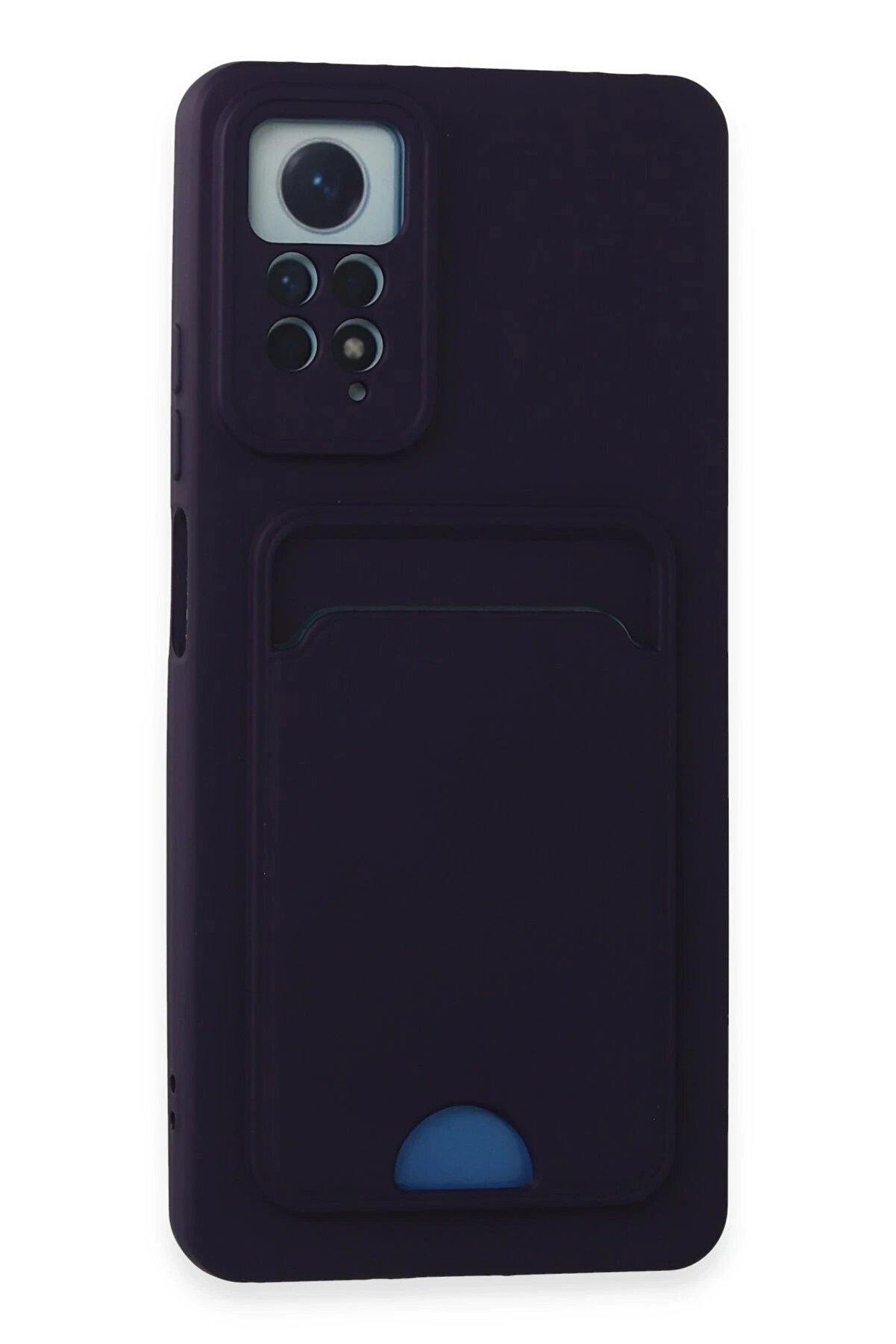 CepteToptan Xiaomi Redmi Note 11 Pro Kılıf Kelvin Kartvizitli Silikon - Derin Mor - DROPX2198-5618