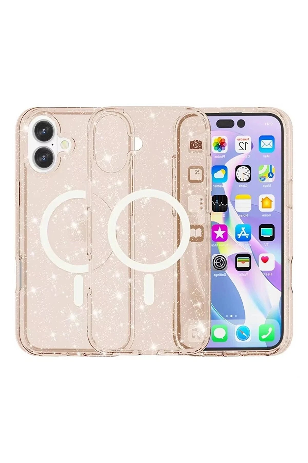 CepteToptan iPhone 16 Plus Kılıf Glow Magsafe Kapak - Turuncu - DROPX1681-6673