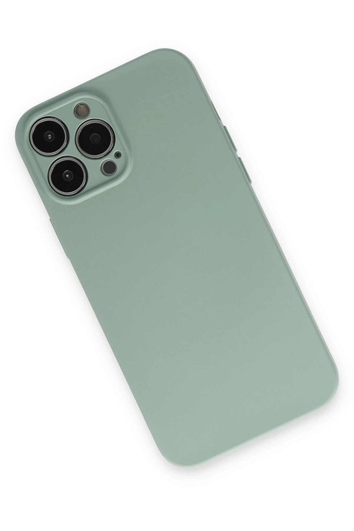 İphone 13 Pro Max Kılıf Nano İçi̇ Kadi̇fe Si̇li̇kon - Su Yeşi̇li̇ - Dropx4145-1807