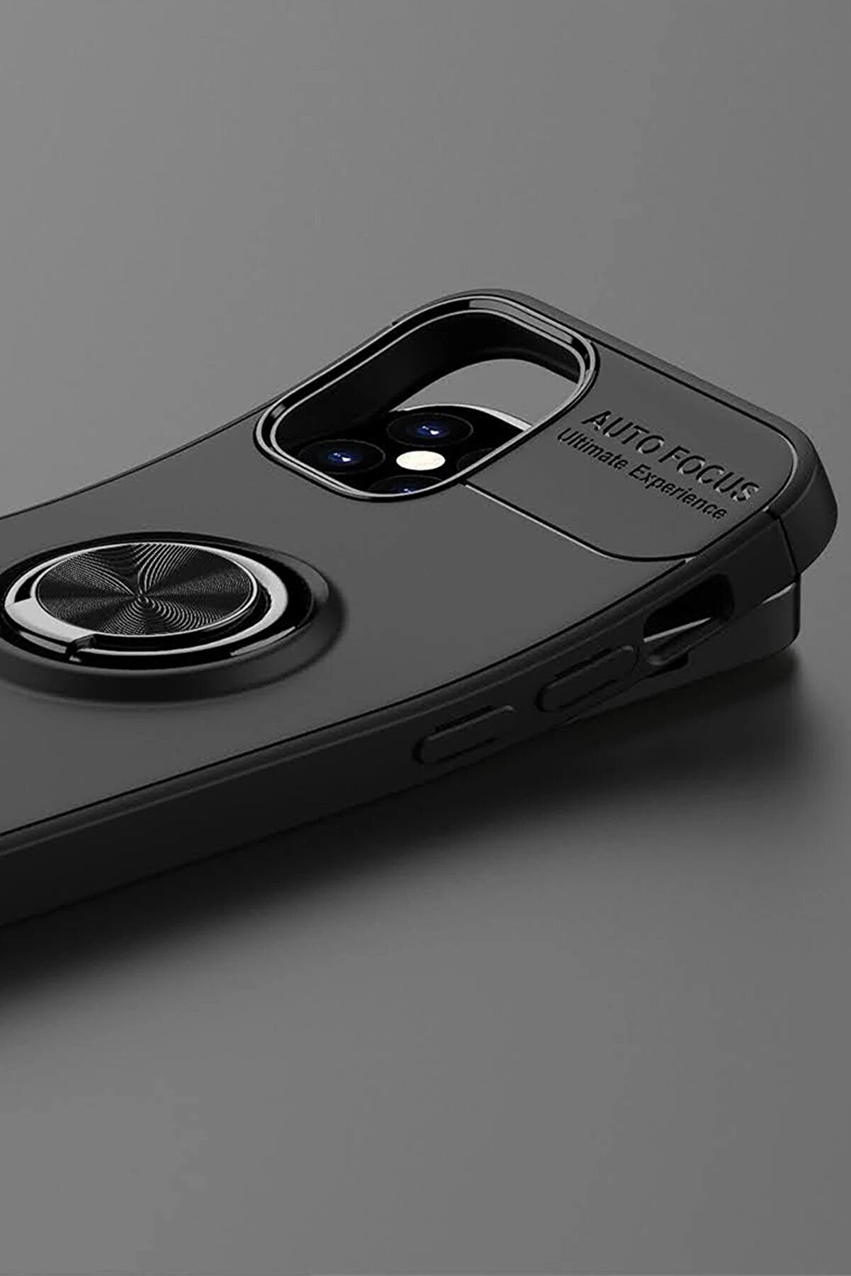 İphone 12 Mi̇ni̇ Kılıf Range Yüzüklü Si̇li̇kon - Si̇yah-Mavi̇ - Dropx6057-7561