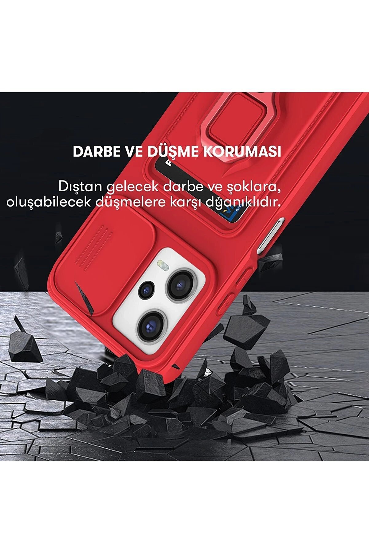 Xi̇aomi̇ Redmi̇ Note 12 Pro 5G Kılıf Zuma Kartvi̇zi̇tli̇ Y&uuml;z&uuml;kl&uuml; Si̇li̇kon - Kırm - Dropx1717-2398