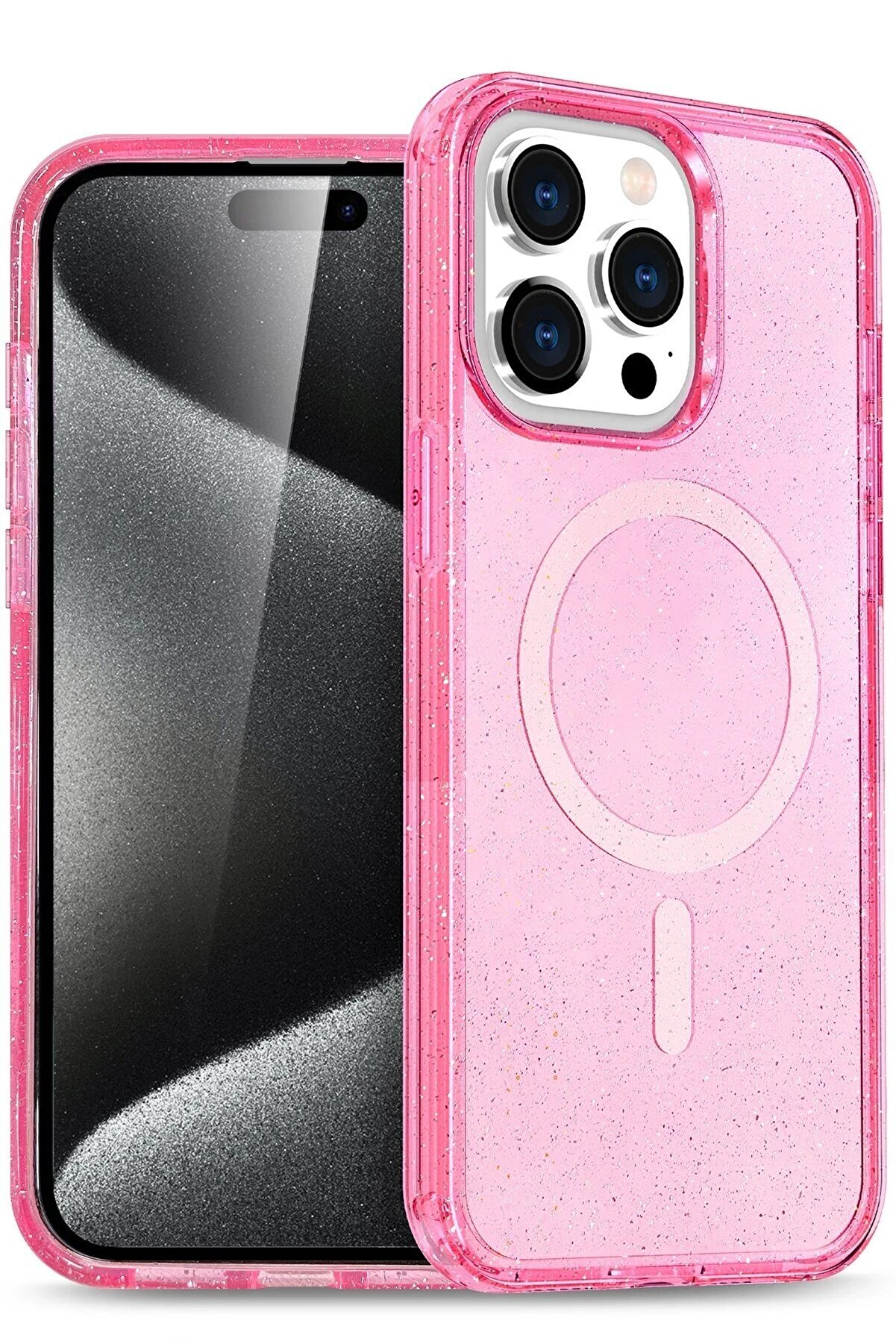 CepteToptan iPhone 14 Pro Max Kılıf Glow Magsafe Kapak - Pembe - DROPX6634-9009