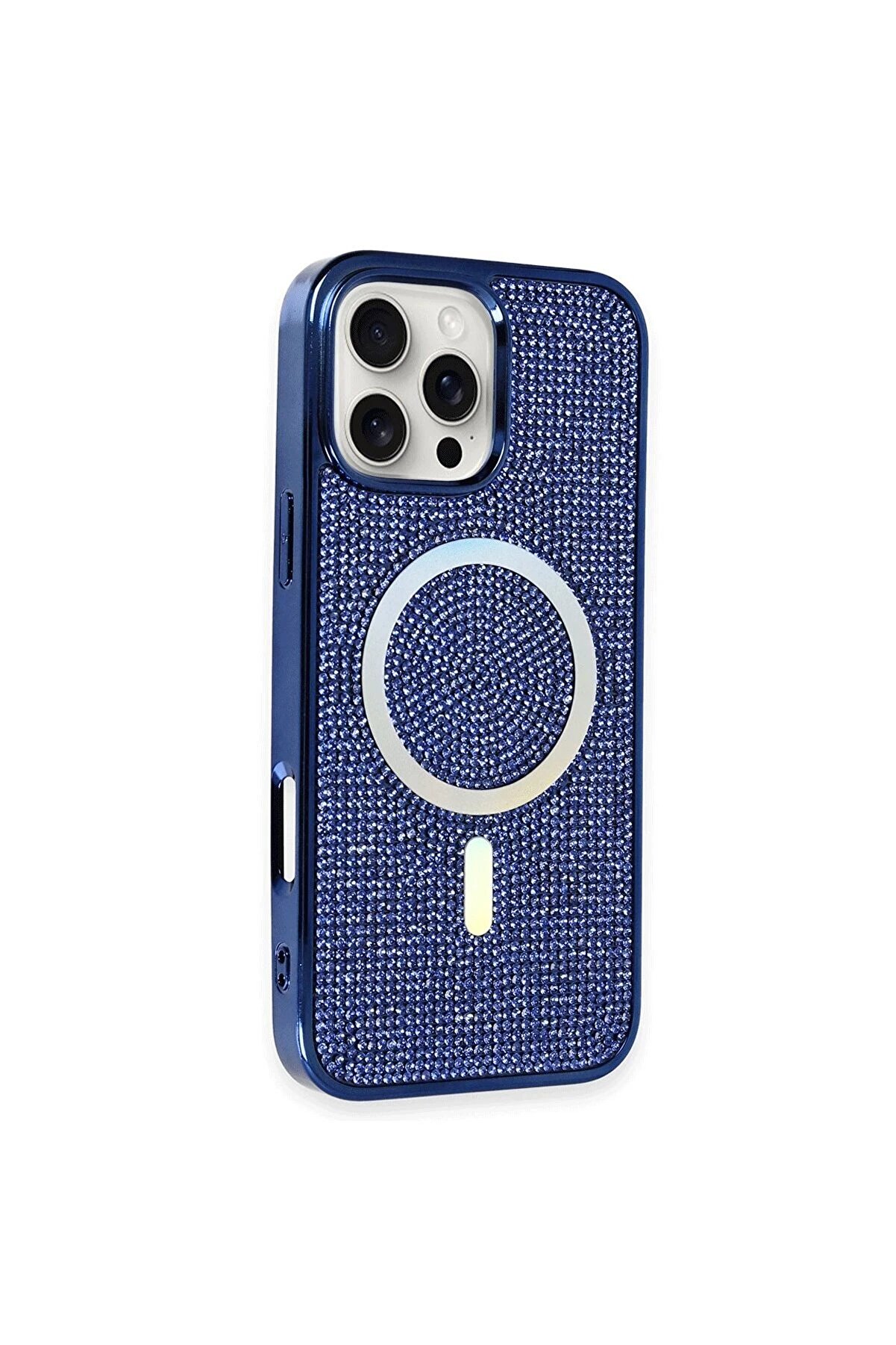 İphone 16 Pro Kılıf Di̇amond Magsafe Kapak - Laci̇vert - Dropx7998-2248